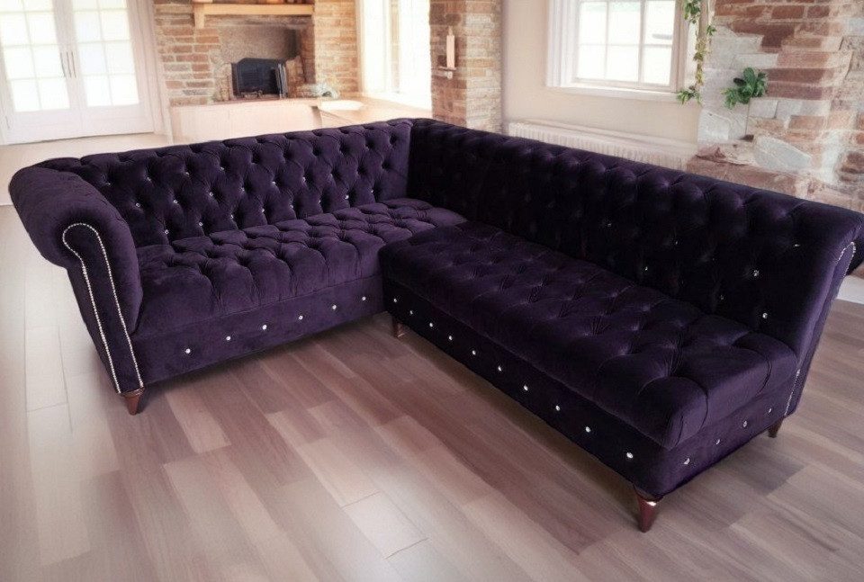 JVmoebel Chesterfield-Sofa Chesterfield Ecksofa Couch 215x250cm Maßfertigung Luxus Sofa Sofort, 2 Teile, Made in Europa