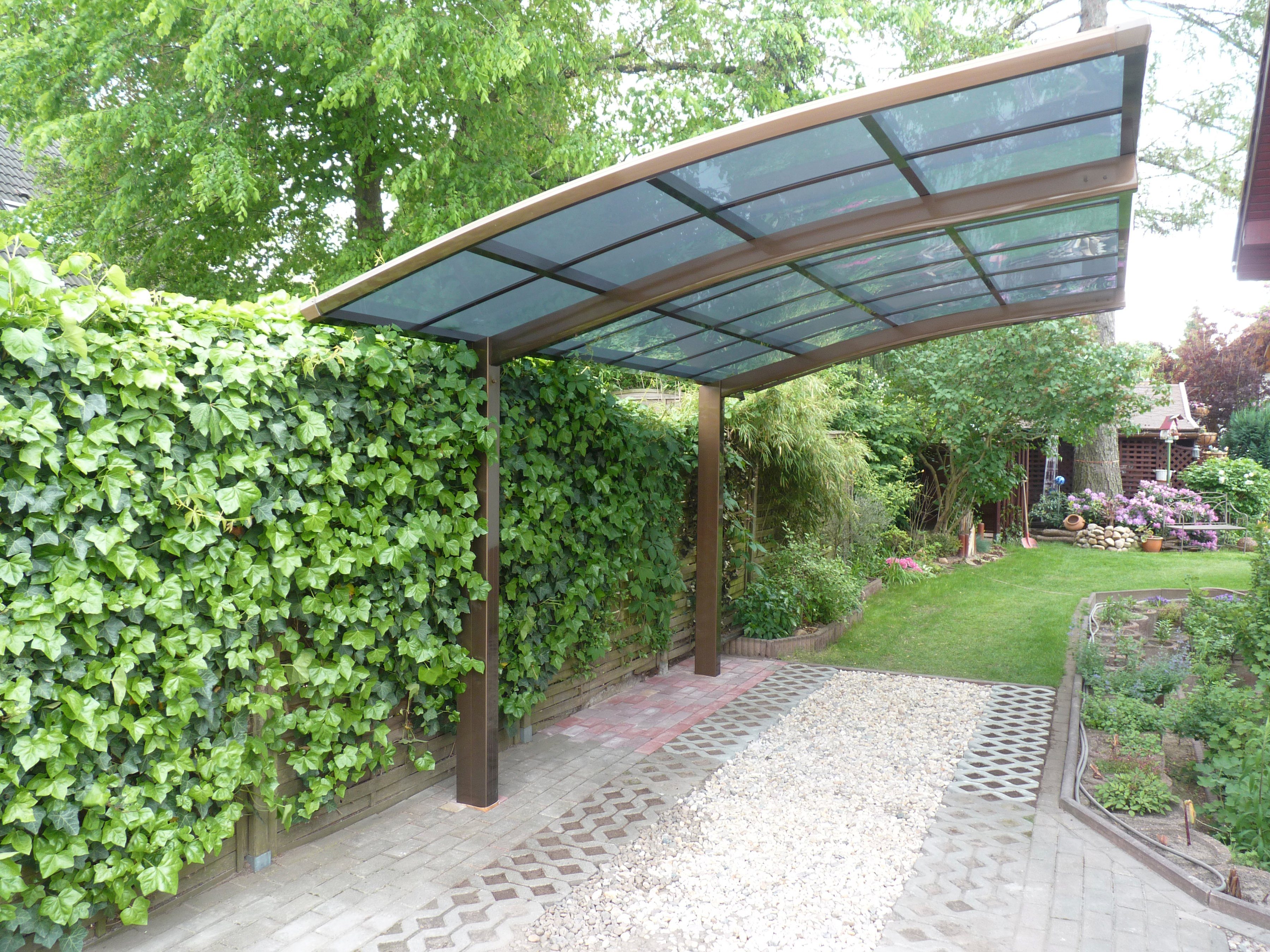 Ximax 240 cm, Typ Aluminium Portoforte 241x495 Einfahrtshöhe, BxT: Sonderbreite 80 cm XS-bronze, Einzelcarport