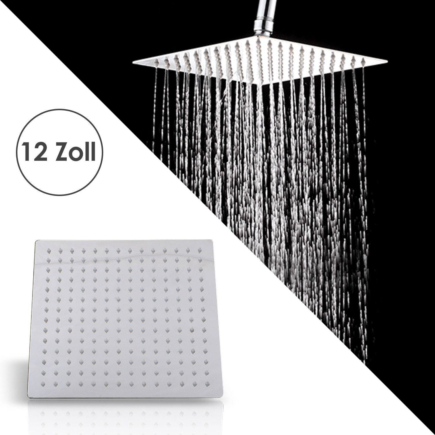 Clanmacy Kopfbrause Edelstahl Kopfbrause Duschkopf Regendusche günstig online kaufen
