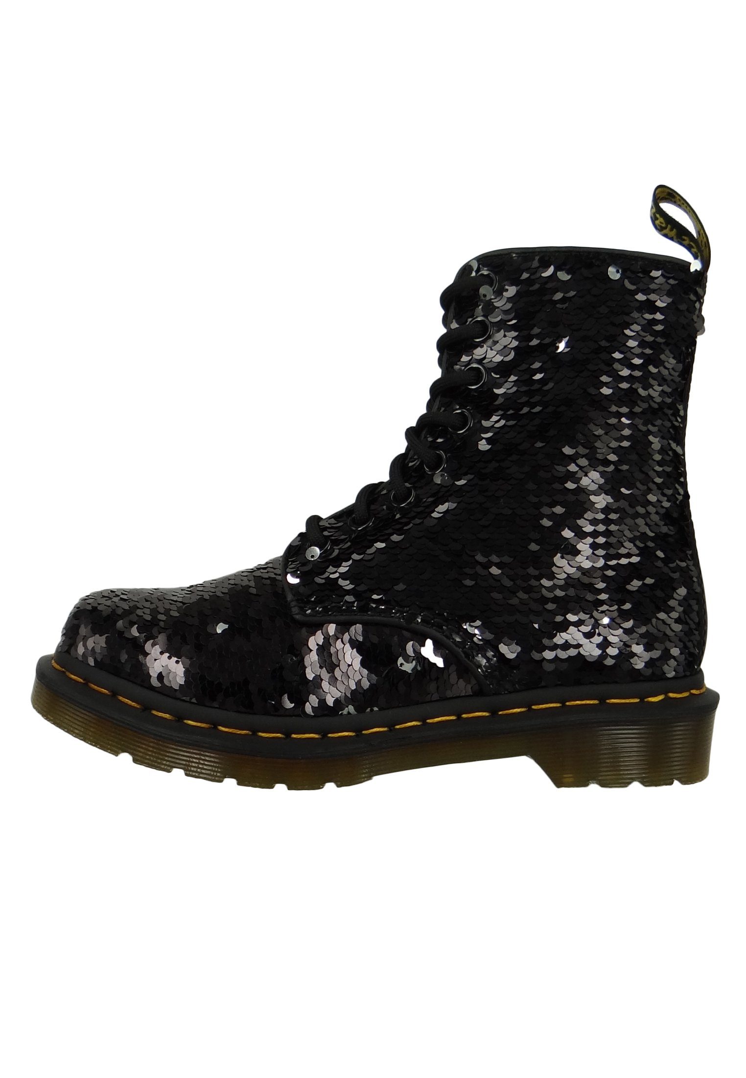 DR. MARTENS 24591016 1460 Pascal Sequin Black Silver Stiefelette