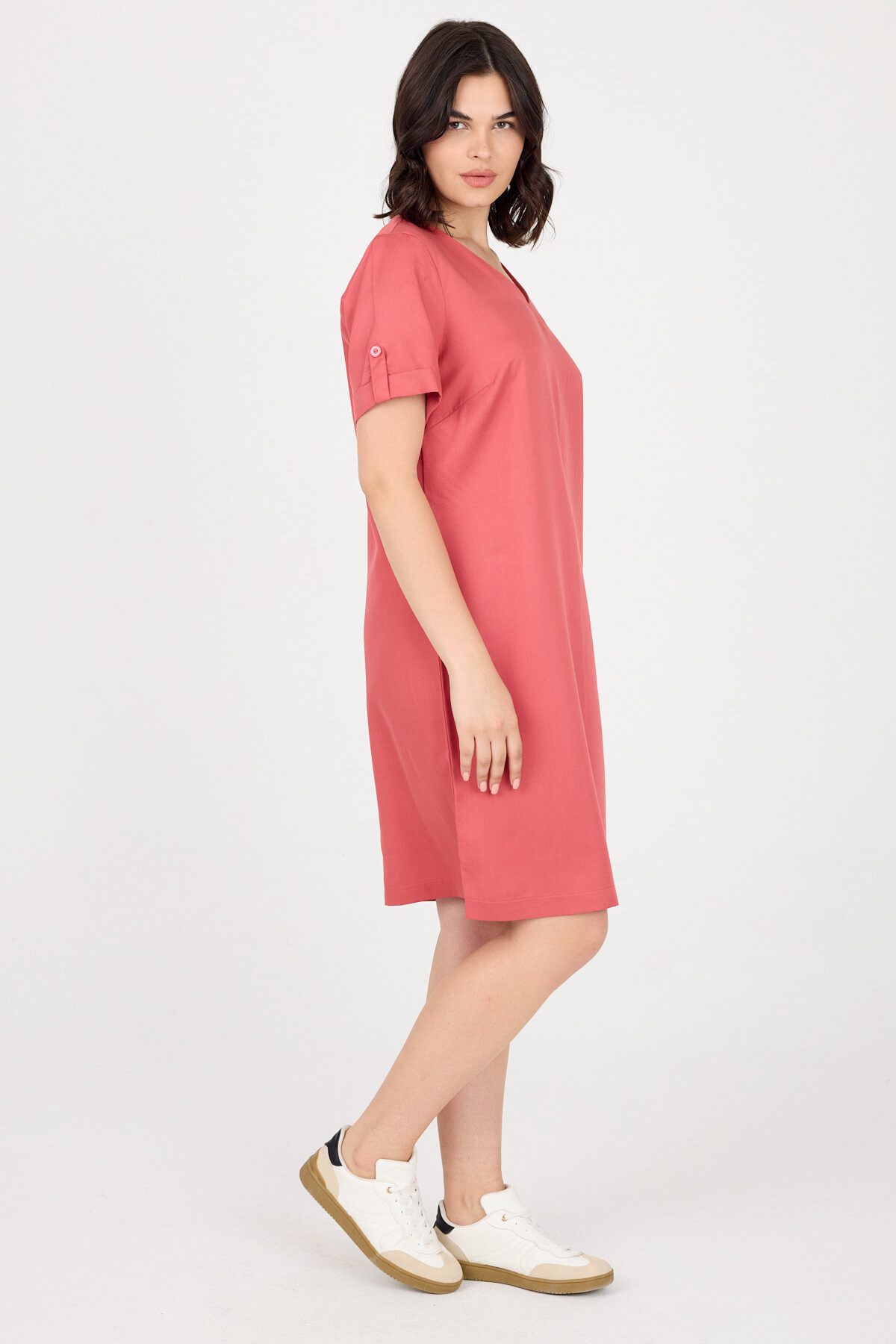 Phistan Midikleid Damenkleid aus Webstoff – Lockeres Sommerkleid günstig online kaufen