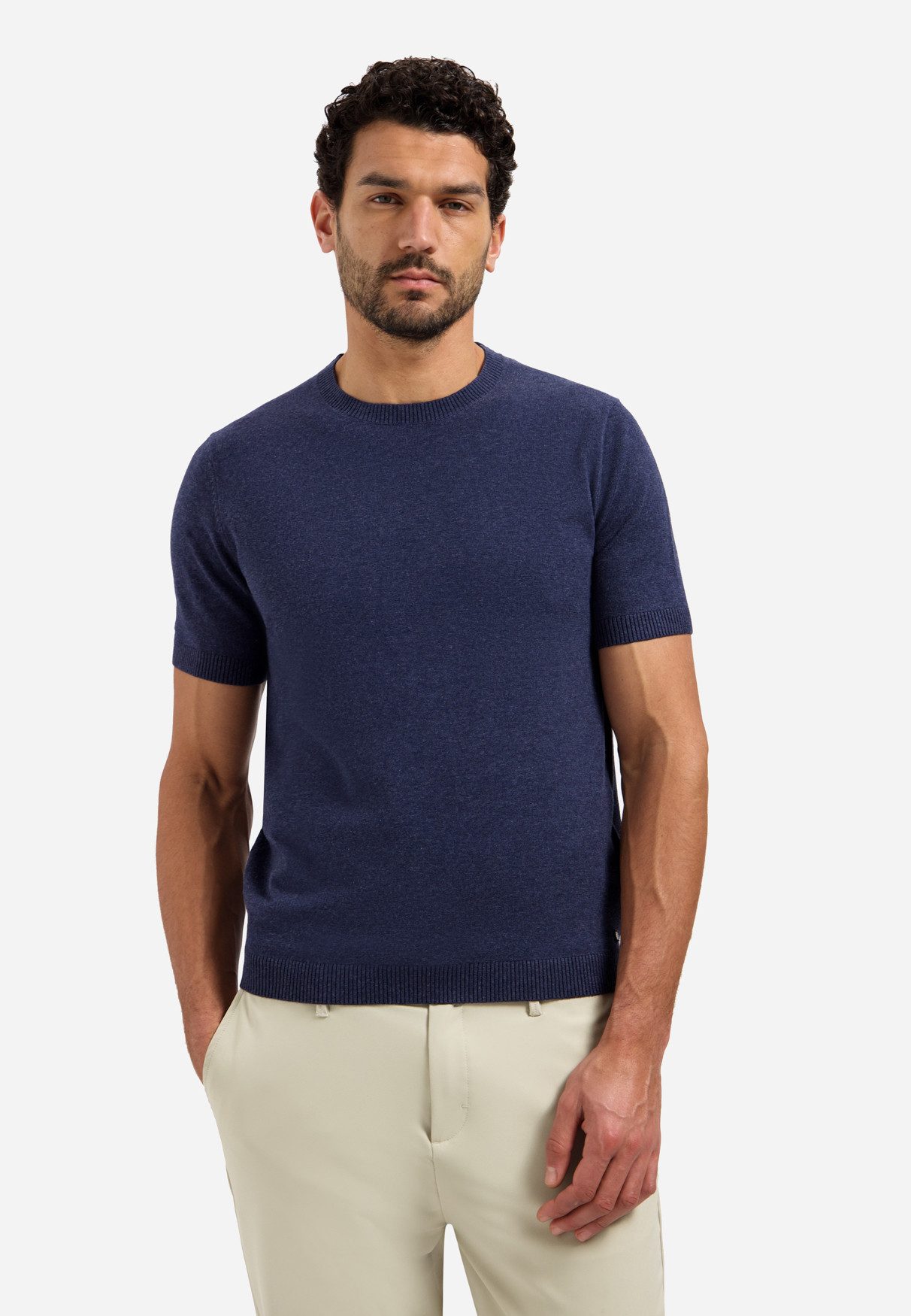 NO EXCESS T-Shirt Pullover Short Sleeve Crew Neck Melange, Night