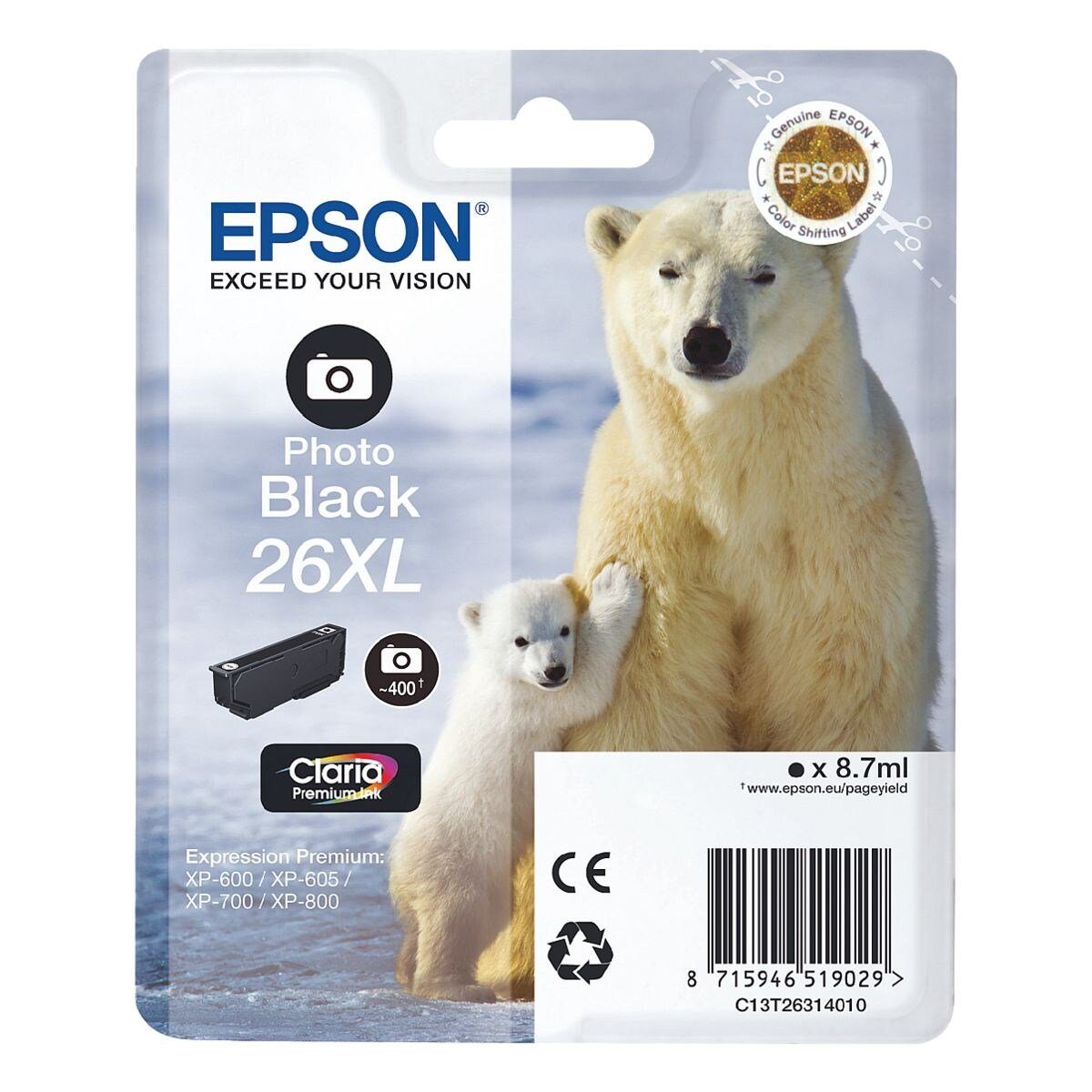 Epson T263140 Tintenpatrone (Original Druckerpatrone, schwarz)