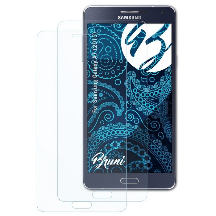 Bruni Schutzfolie Glasklare Displayschutzfolie für Galaxy A7 (2015) (2 Folien) praktisch unsichtbar