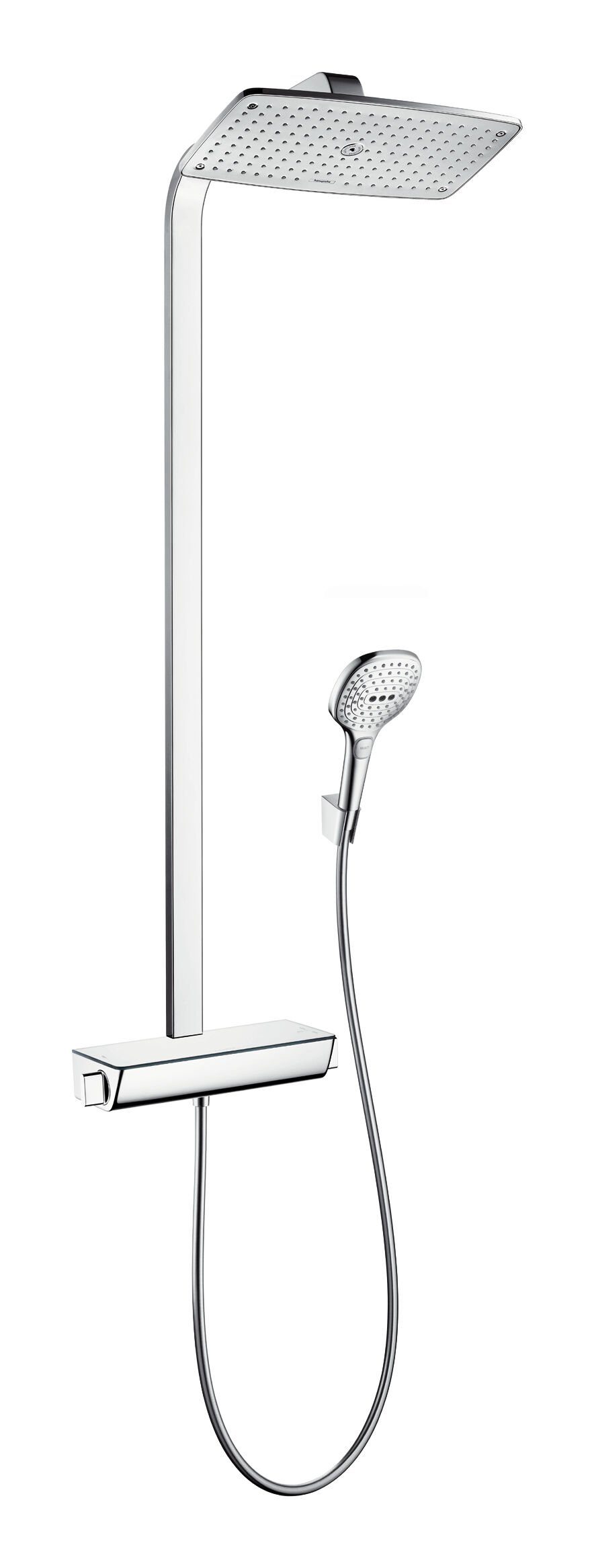 hansgrohe Duschsystem Raindance E Showerpipe, Höhe 106.6 cm, 360 1jet mit Thermostat - Chrom | Brausegarnituren