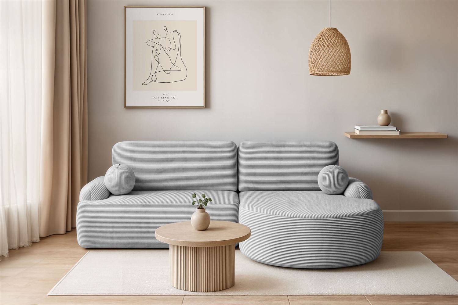 Lookway Ecksofa CLEO CORD Rundes Ecksofa günstig online kaufen