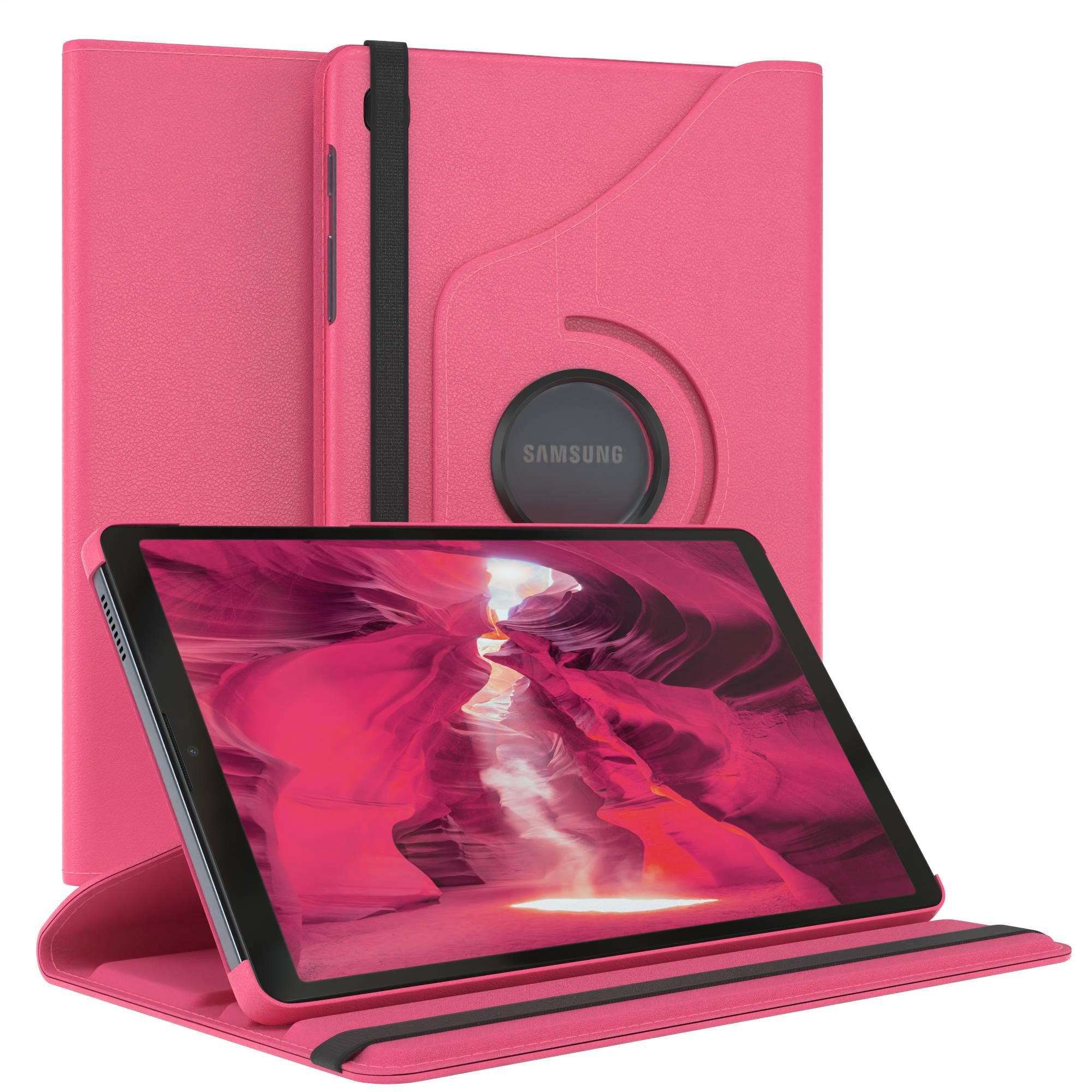 EAZY CASE Tablet-Hülle Rotation Case für Samsung Galaxy Tab A7 Lite 8,7 Zoll, Klapphülle zum Aufstellen Rundum Hülle Book Tablet Slim Klappcase Pink