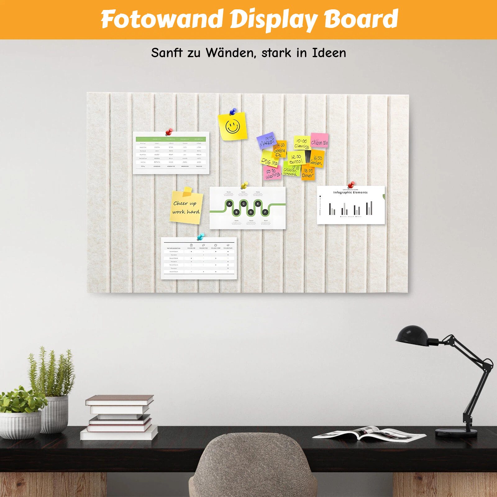 BlingBin Pinnwand Filz Pinnwand Selbstklebend, Filzboard, Faltbare Fototafe günstig online kaufen