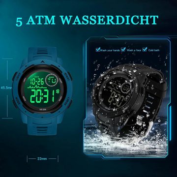 findtime Militär Herren's Digitaluhr Outdoor Sportuhr Tactical Watch (1,79 Zoll), 12/24H Wecker Alarm LED Stoppuhr Armbanduhr Kalender Countdown Datum