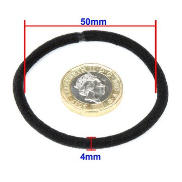 H&S Haarband Haargummis Set - 100 kleine schwarze Elastikbänder, 1-tlg., Hair Ties Set - 100 Small Black Elastic Bands