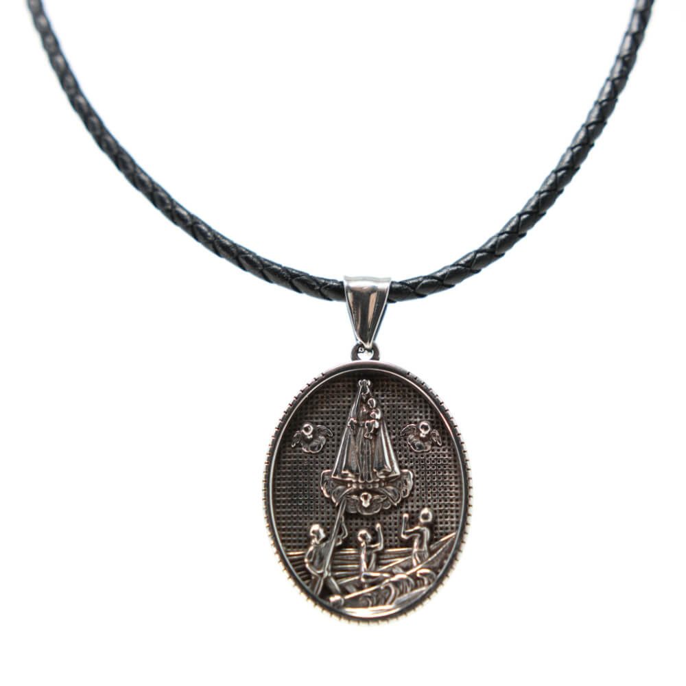Kette mit Anhänger Lederkette Edelstahlkette 316L GOTTESANBETUNG