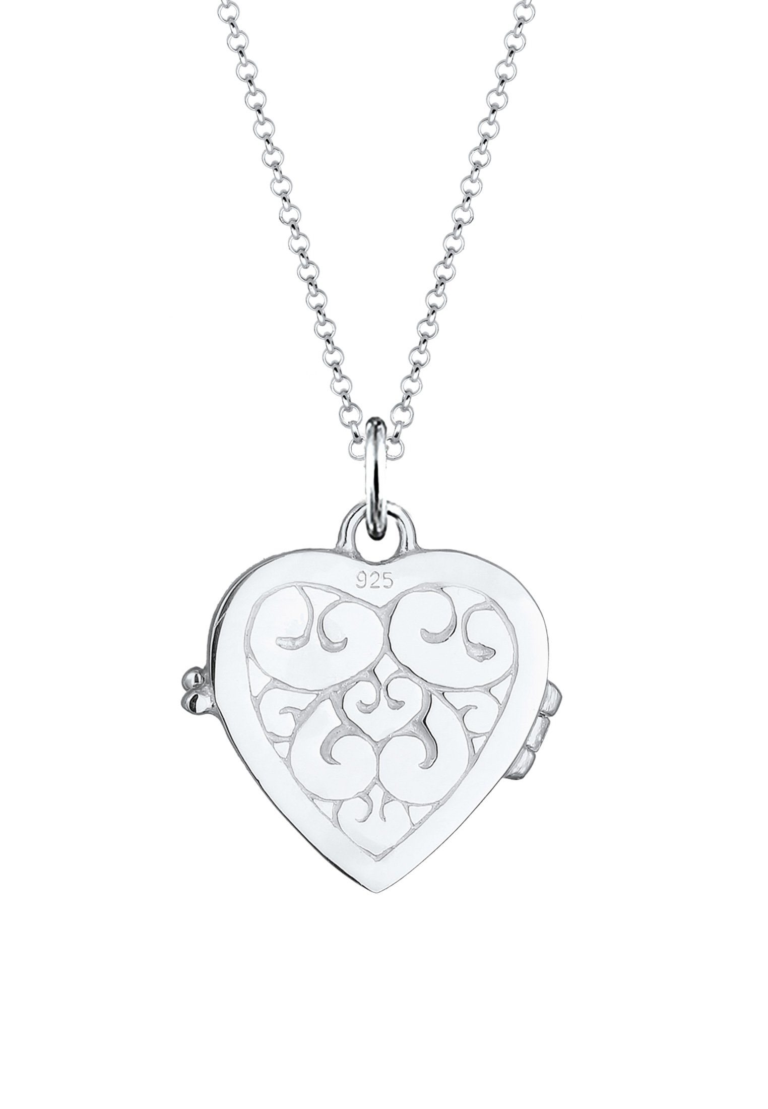 Herz-Medaillon Kette Anhänger 925 Ornament Amulett mit Silber Elli