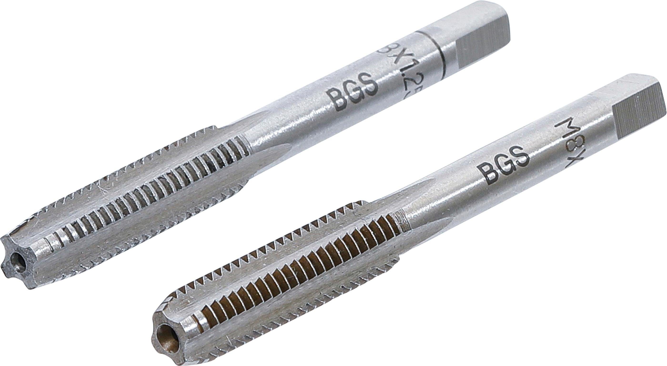 BGS technic Gewindebohrer Gewindebohrer, Vor- und Fertigschneider, M8 x 1,25 mm, 2-tlg.