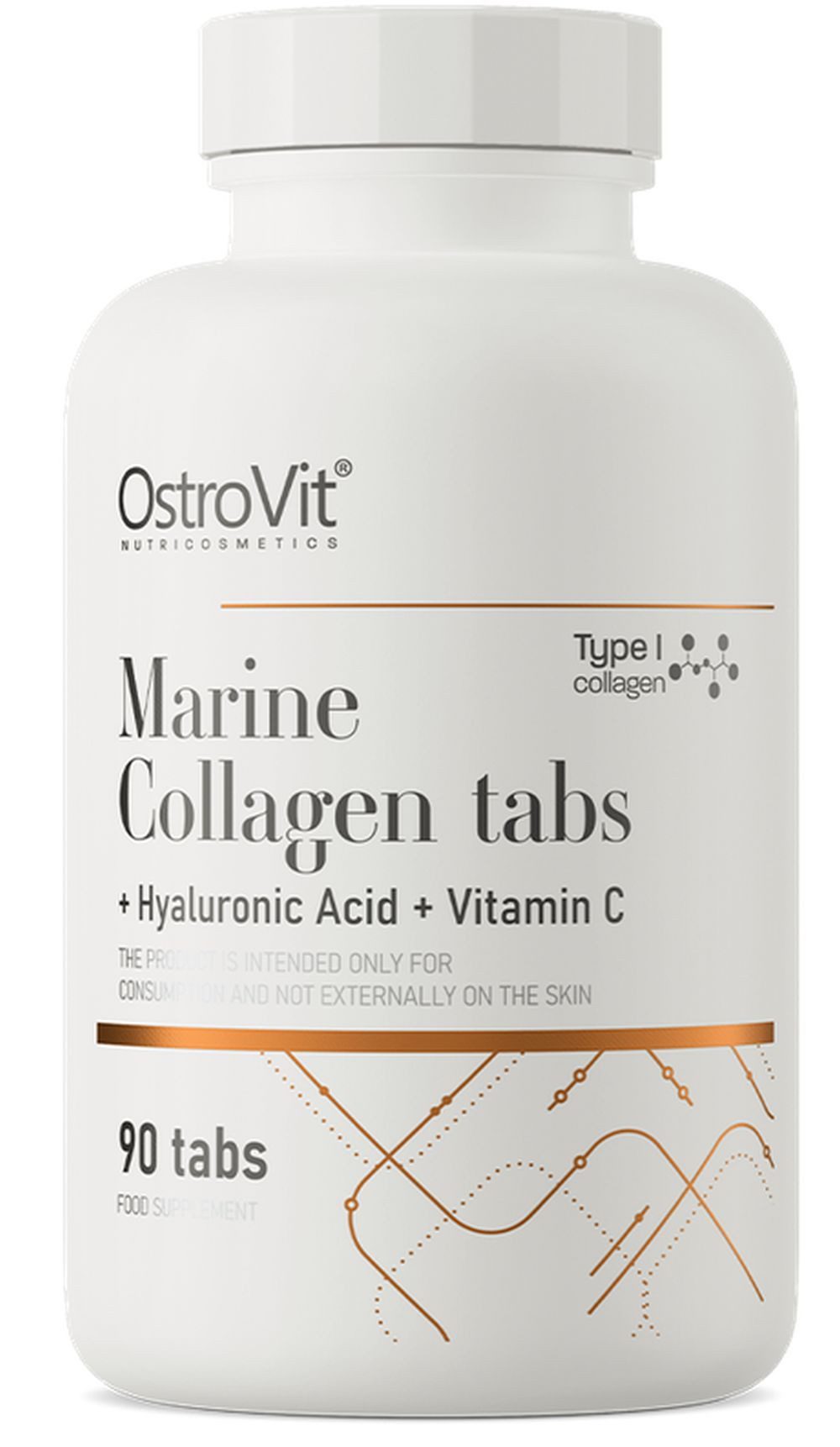 OstroVit Marine Collagen tabs + Hyaluronic Acid + Vitamin C, 90 Tabs Tabletten