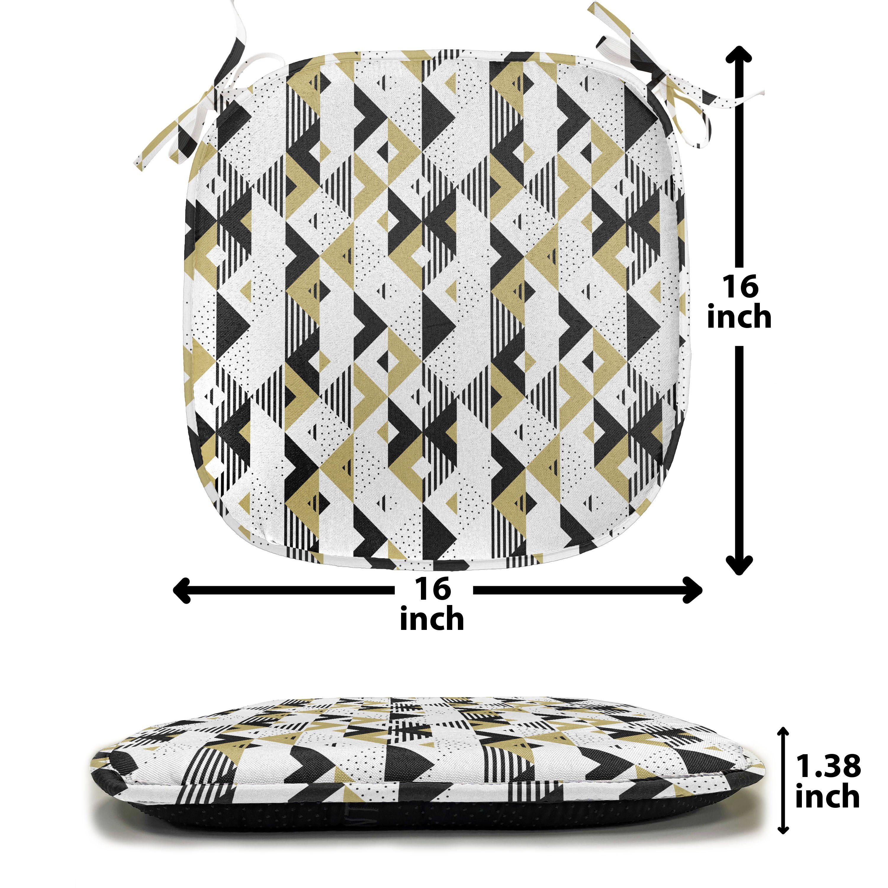 Abakuhaus Stuhlkissen wasserfestes Geometrisch and Triangles Dekoratives Riemen für Kissen Küchensitze, mit Stripes