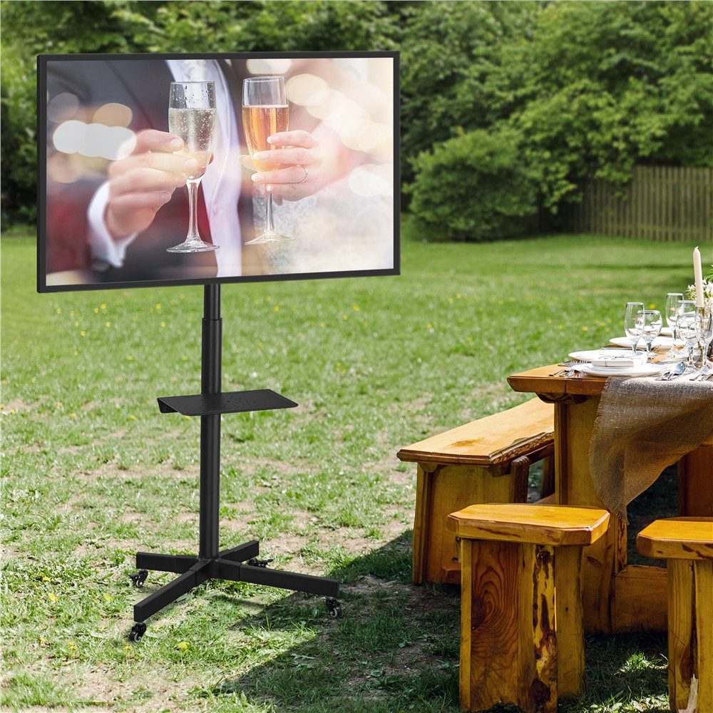 Yaheetech TV-Ständer Mobile TV-Halterung mit Ablageplatte, (bis 60 Zoll, TV-Standfuß, höhenverstellbar & winkeleinstellbar) – Bild 2 von 5