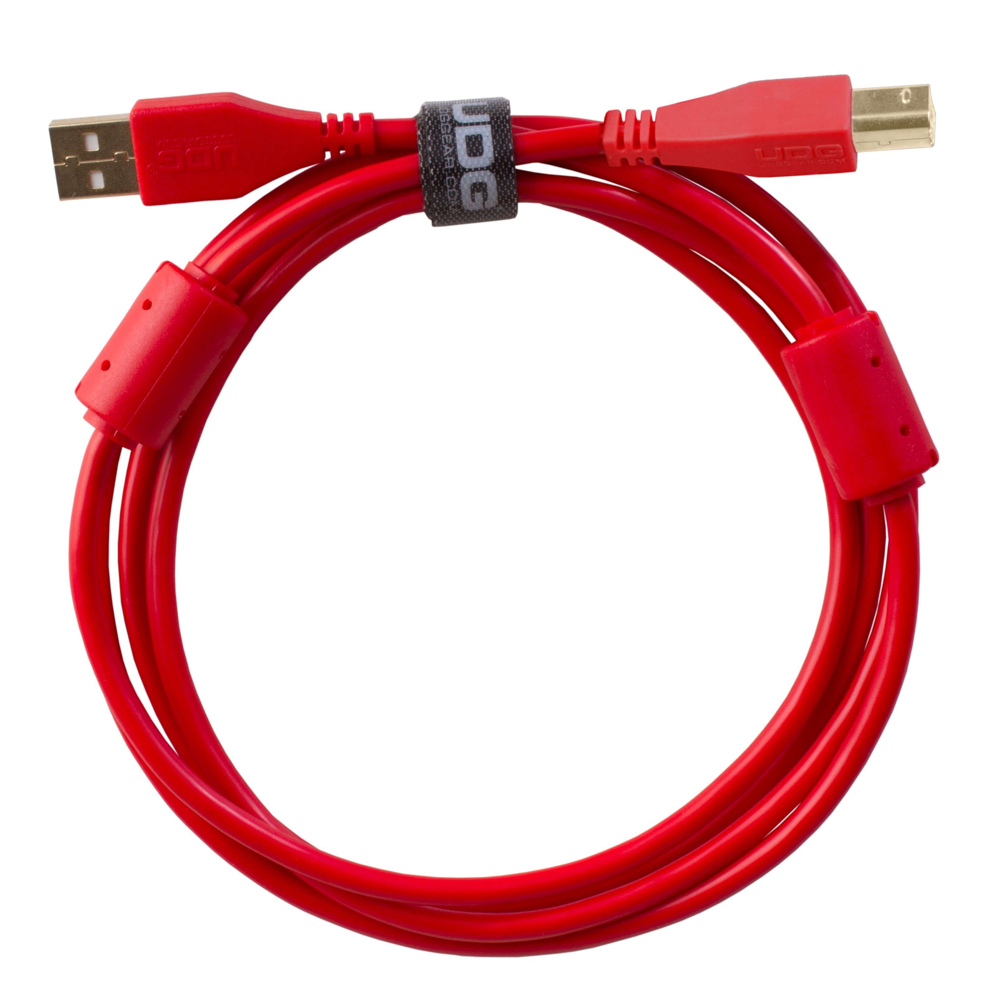 UDG Audio-Kabel, Ultimate Audio Cable USB 2.0 A-B Red Straight 3m (U95003RD) - Kabel