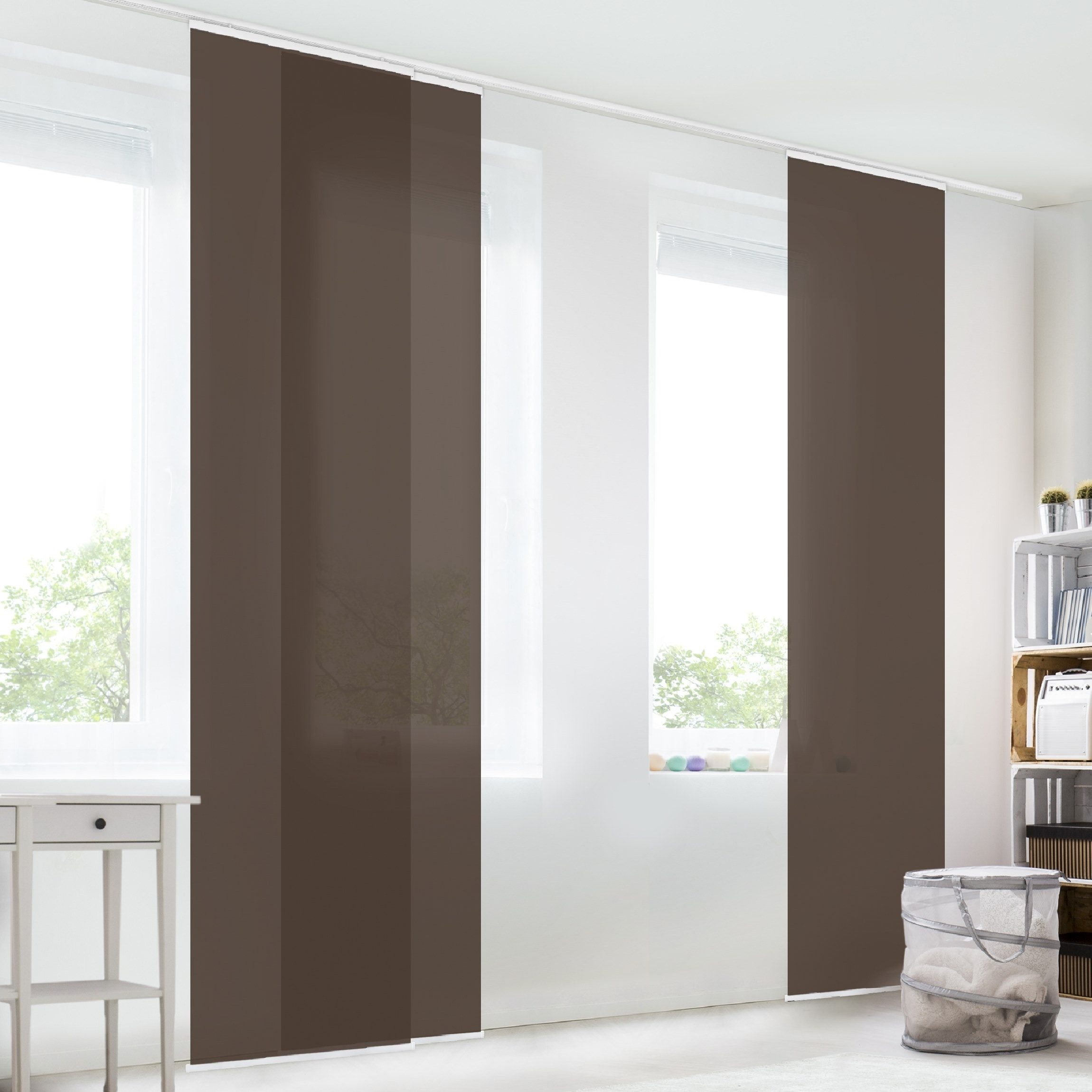 Bilderdepot24 Schiebegardine modern Flächenvorhang blickdicht Cacao, günstig online kaufen