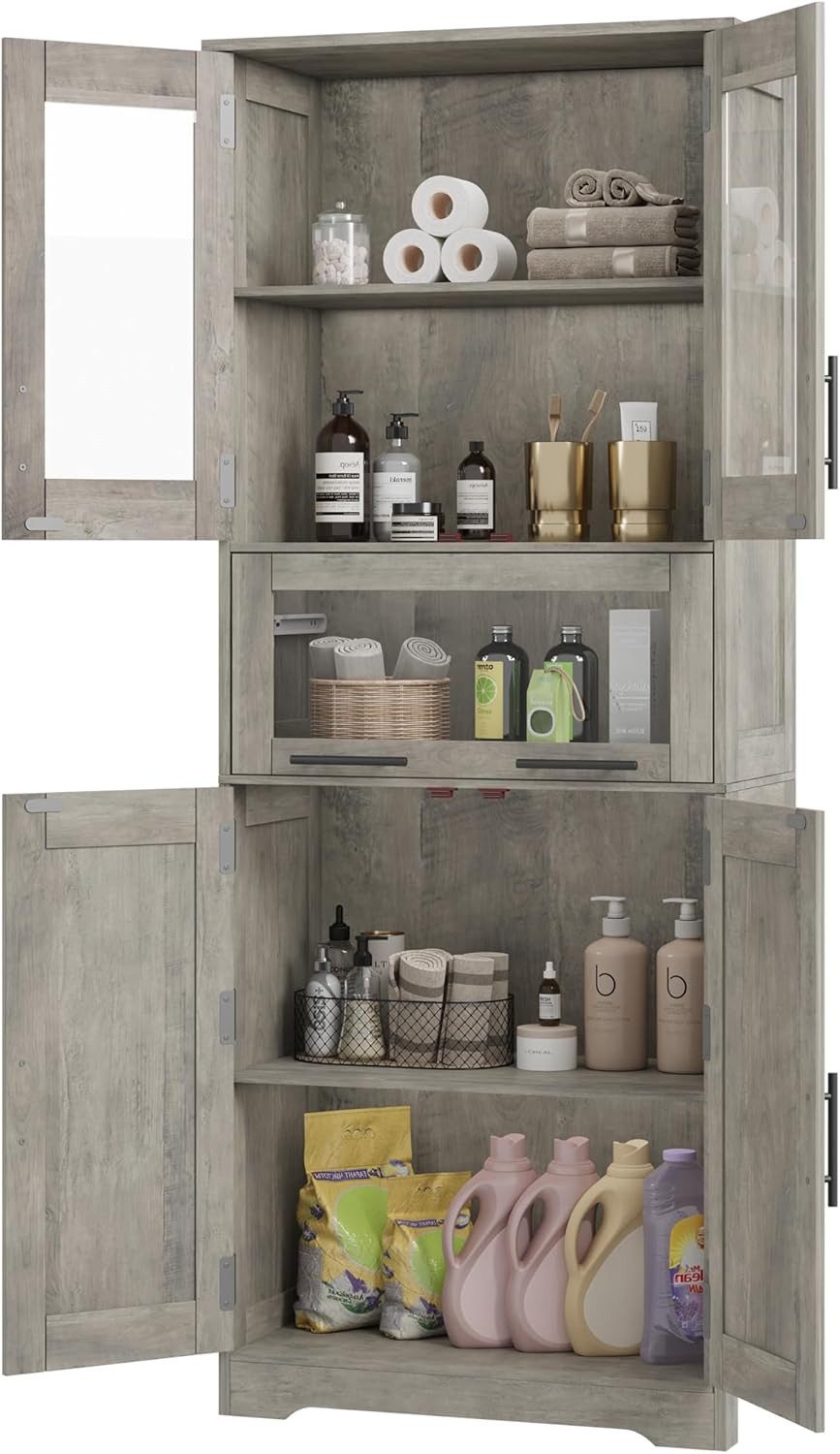 GarveeMore Hochschrank Badezimmerschrank Badschrank Badkommode Badezimmermö günstig online kaufen