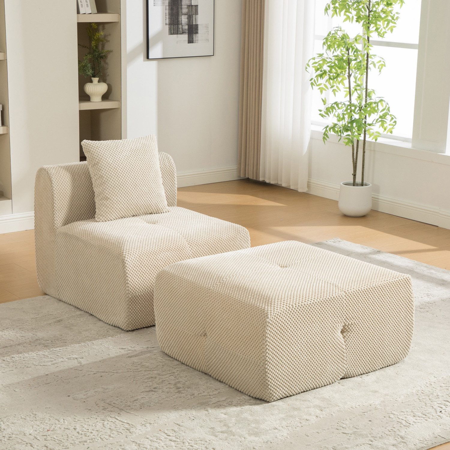 ANYSUN Loungesofa Einzelsofa fürs Wohnzimmer, mit Liegefunktion, ohne Montage, Abnehmbares Einzel-Relaxsofa mit elastischer Baumwollpolsterung