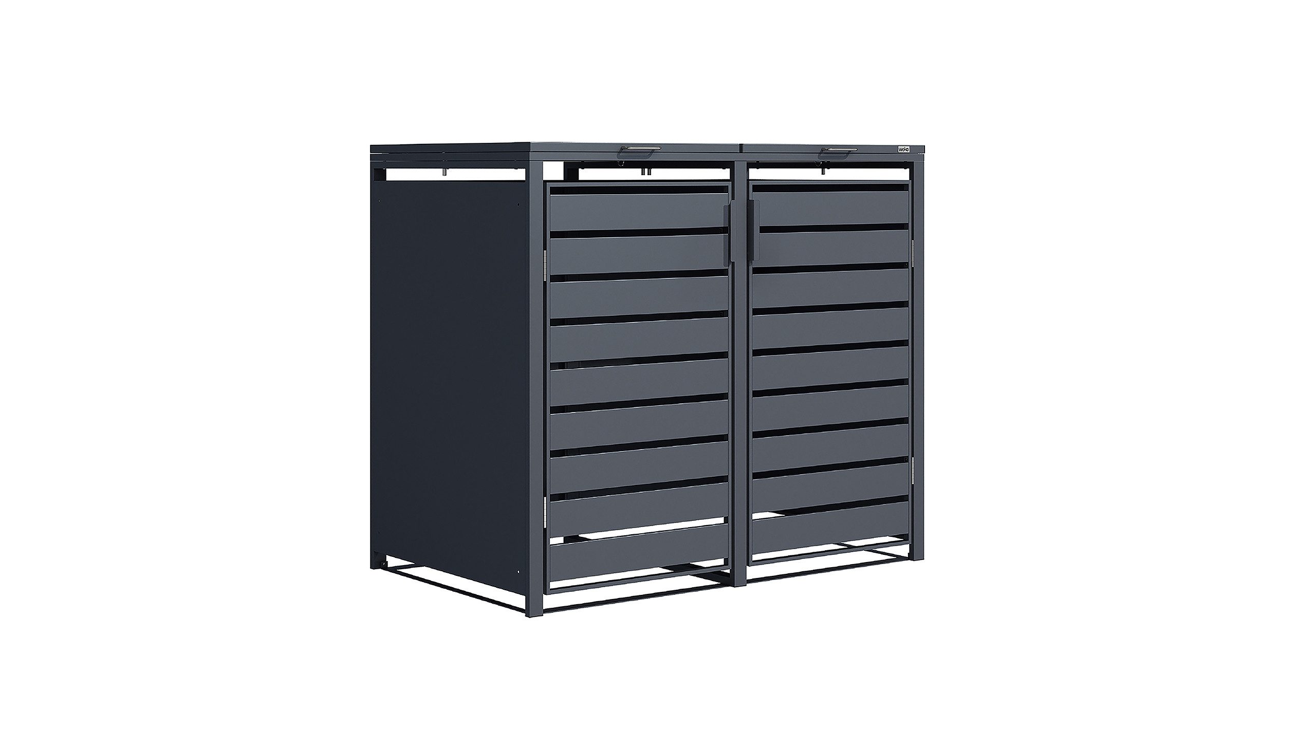 weka Mülltonnenbox Gary, Metall pulverbeschichtet, für 2 Mülltonnen, BxTxH: 132x80x116 cm