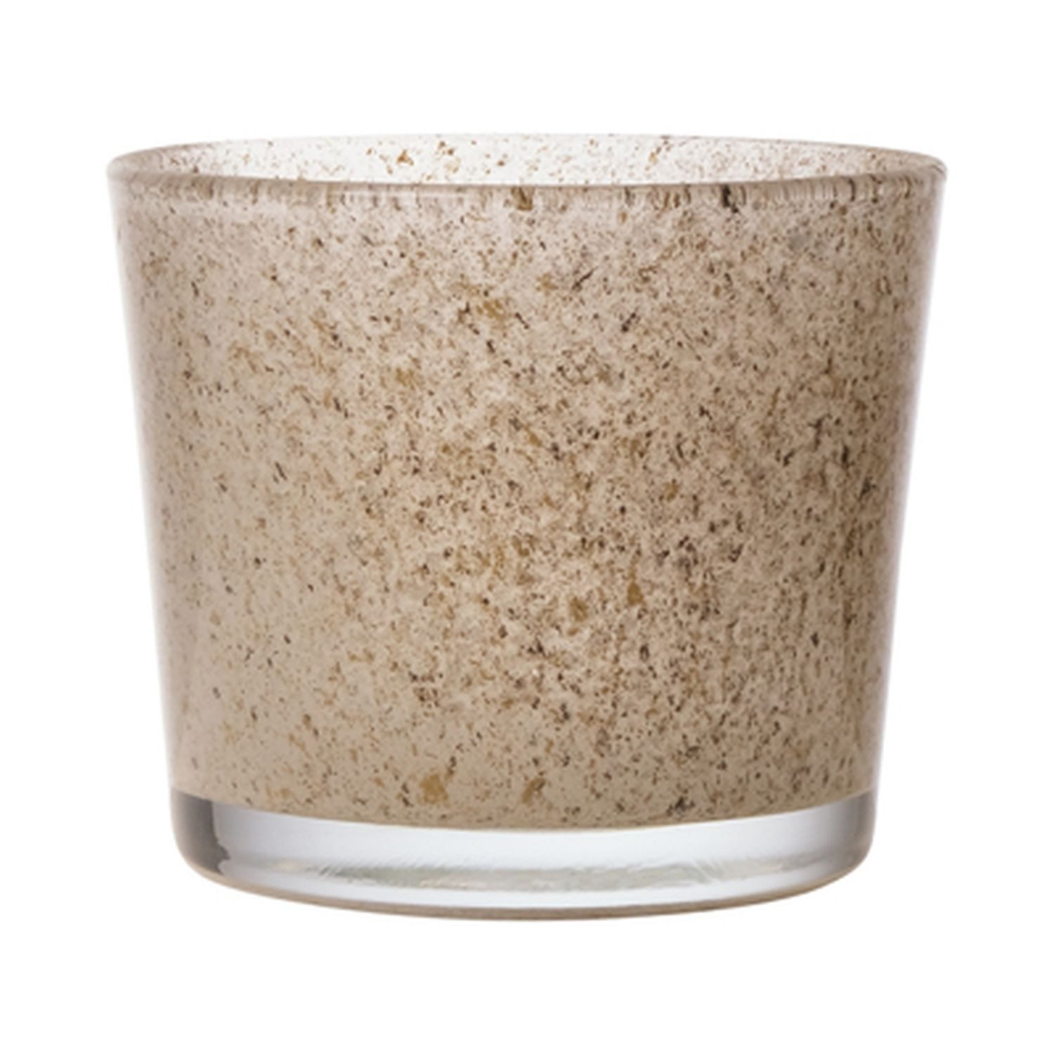 INNA-Glas Blumentopf Glasübertopf Alena Granit, Granit Sand, 16 cm, Ø 17 cm