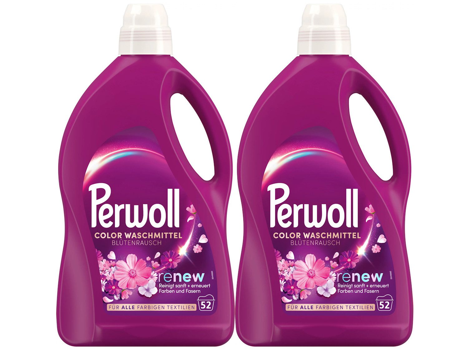 Perwoll Color Blütenrausch Gel 2 x 52 WL (104WL) Цветное моющее средство (Spar-Pack, [2-St. Flüssigwaschmittel mit Dreifach-Renew-Technologie)