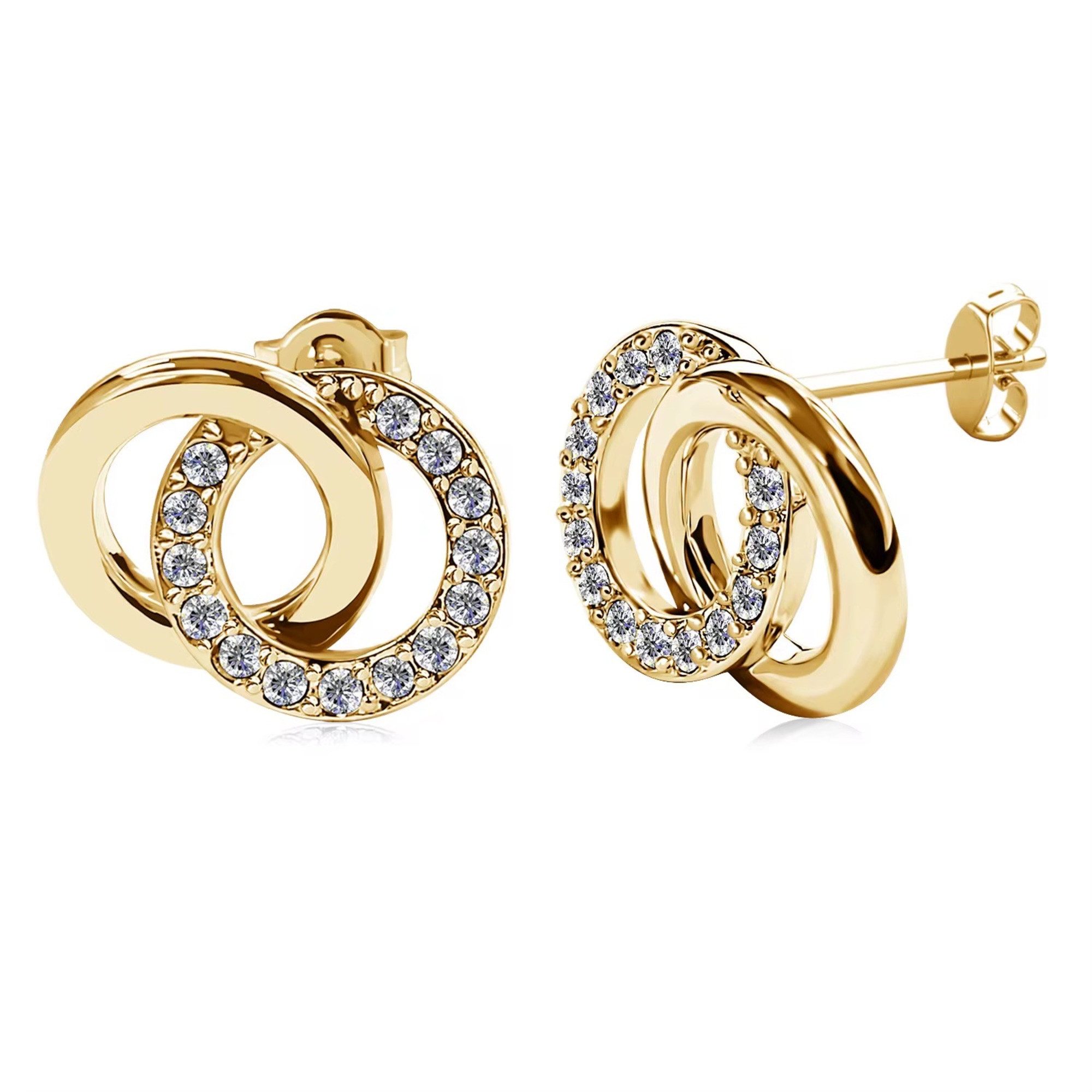 ROUGEMONT Paar Ohrstecker Extravagante Ohrstecker Mit Zirkonia Besatz Hypoallergen Wasserfest, Wasserfest