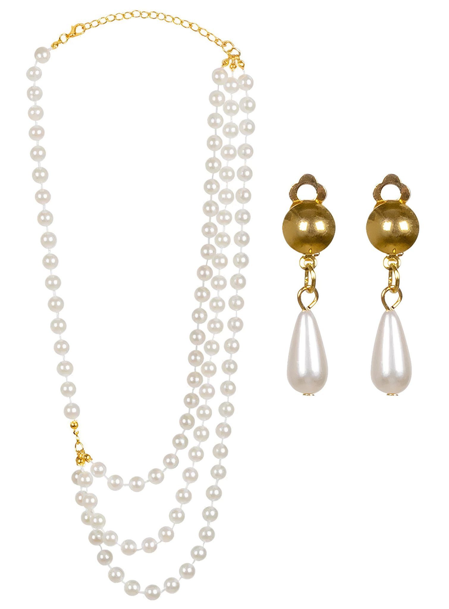 Boland Ohrring und Ketten Set Schmuckset 20er Jahre, Kette und Ohrringe im Stile der Goldenen 20er