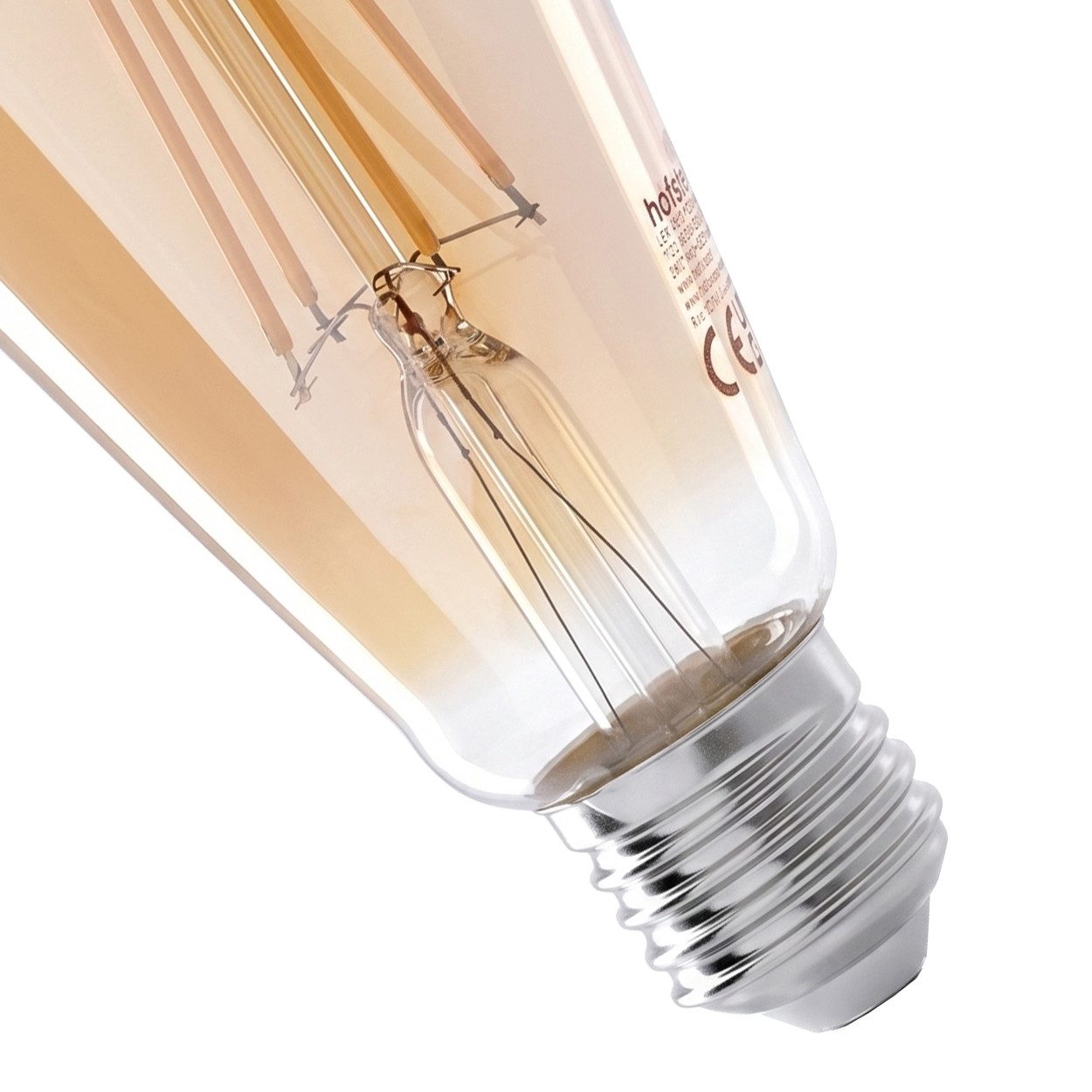 hofstein LED-Leuchtmittel 3er Set Glühbirne Warmweiß dimmbar 7 Watt, E27, 2700 Kelvin, 720 Lumen, Edison Vintage, Filament, Amber – Bild 4 von 5