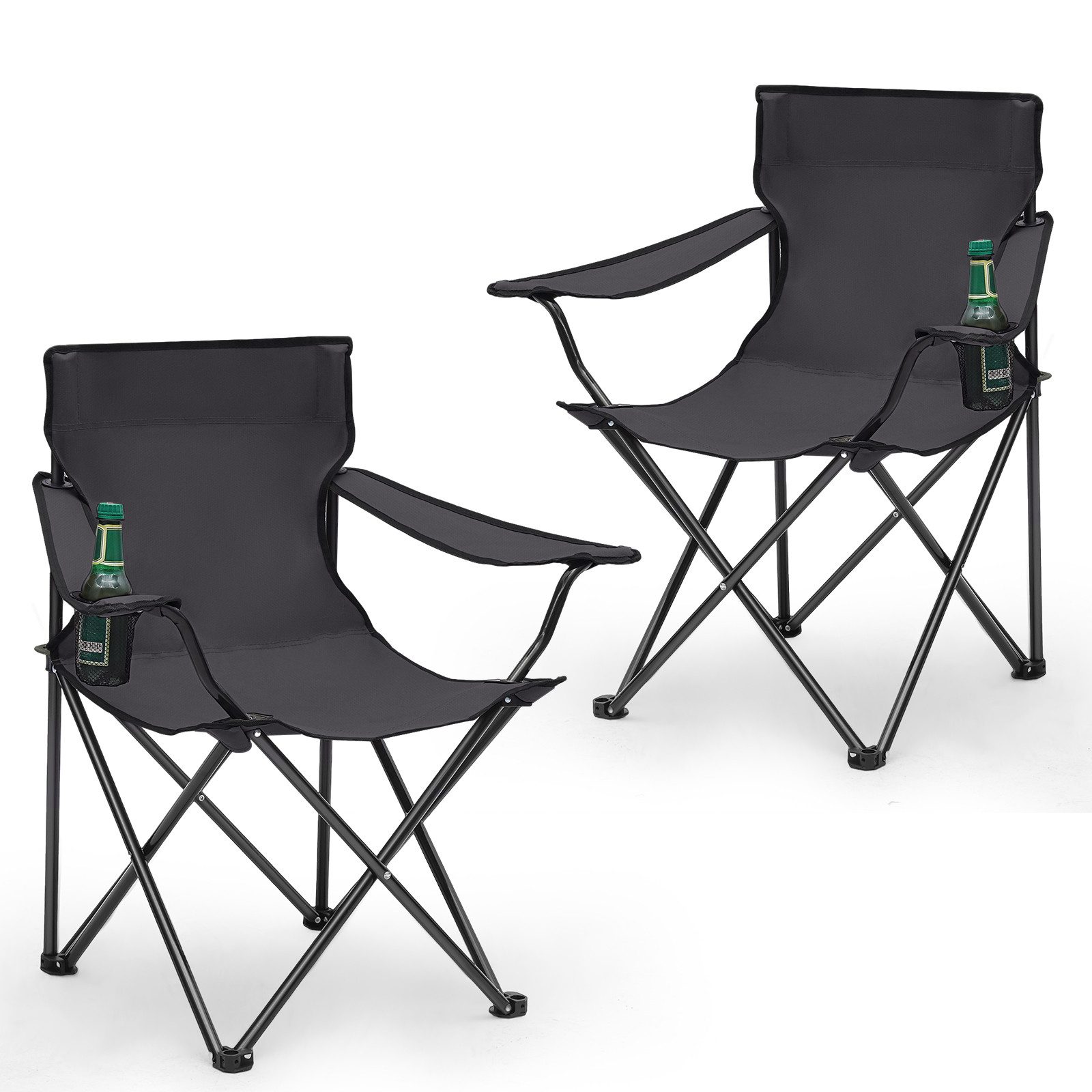 SUNULA Campingstuhl Faltbar Anglerstuhl Ultraleicht Faltstuhl Camping Klappstuhl (2 St), mit Getränkehalter, mit Tragetasche, bis max. 100 kg