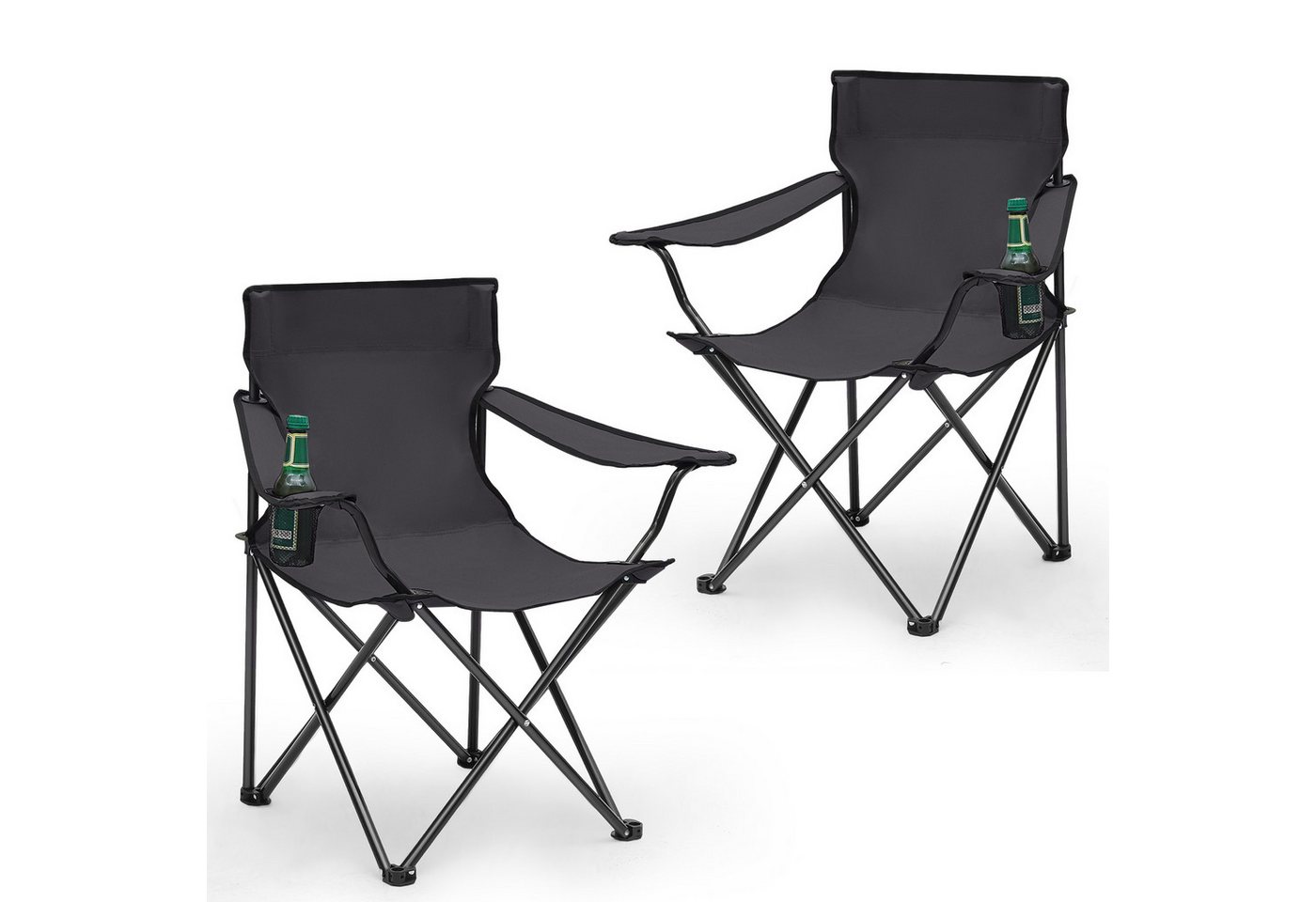SUNULA Campingstuhl Faltbar Anglerstuhl Ultraleicht Faltstuhl Camping Klappstuhl (2 St), mit Getränkehalter, mit Tragetasche, bis max. 100 kg