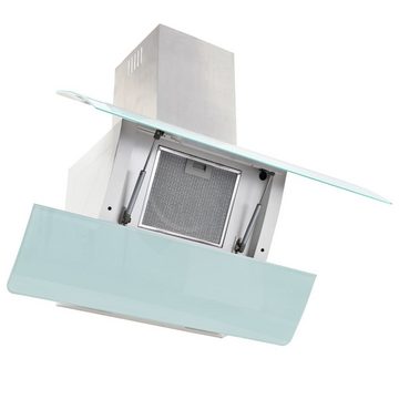 Küchenmaschinen-Adapter vidaXL Dunstabzugshaube Wandmontage Edelstahl 756 m³/h 90 cm Weiß