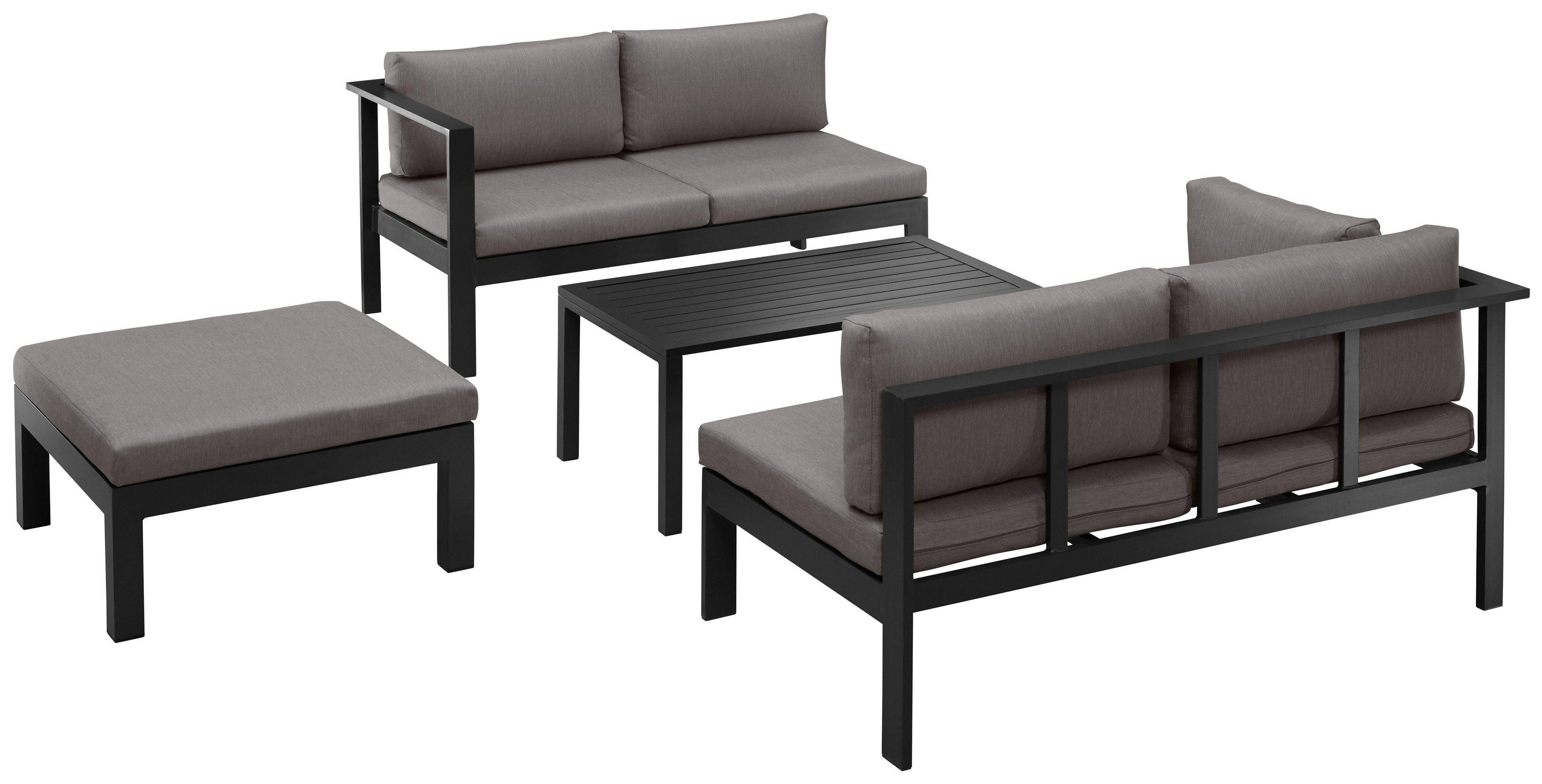 KONIFERA Gartenlounge-Set Dubai, (14-tlg), Ecklounge, Tisch 100x59 cm, Aluminium