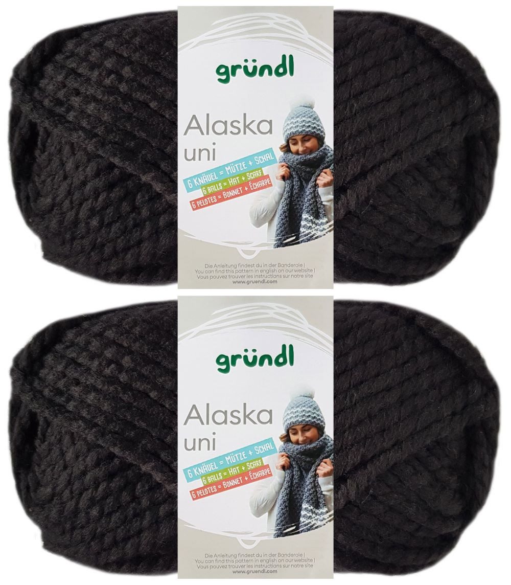 Gründl 2x100 Gramm Gründl Alaska Uni Häkelwolle