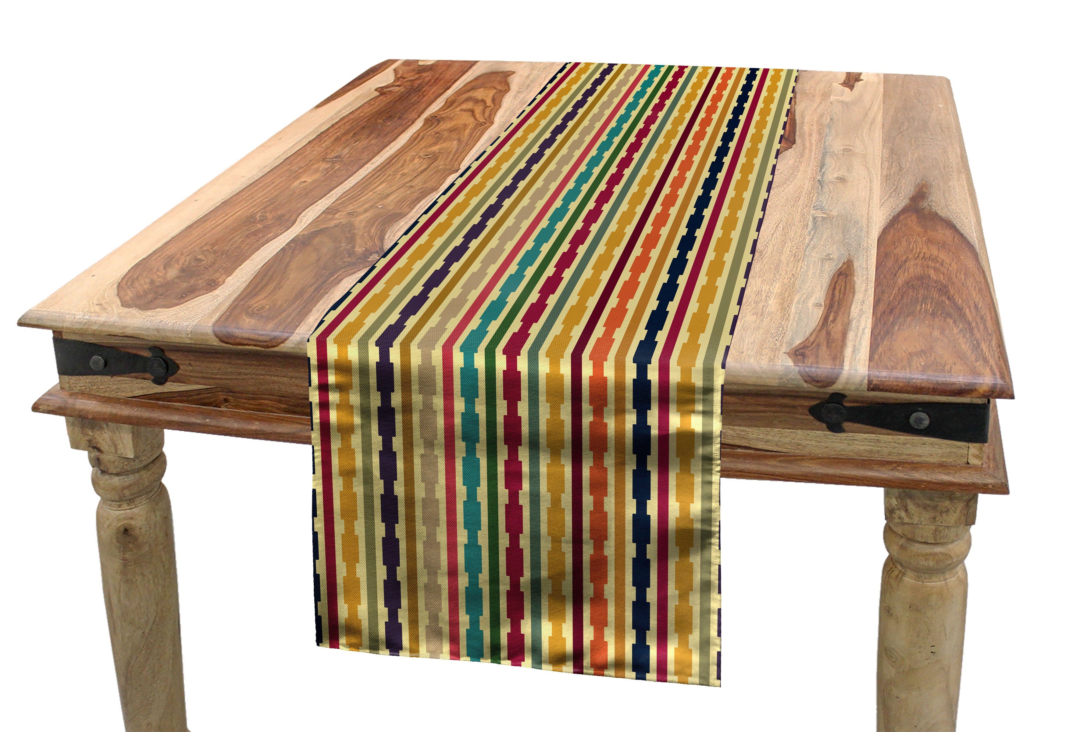Abakuhaus Rechteckiger Esszimmer Muster Küche Dekorativer Tischläufer Form, Tischläufer, Simplistic Streifen