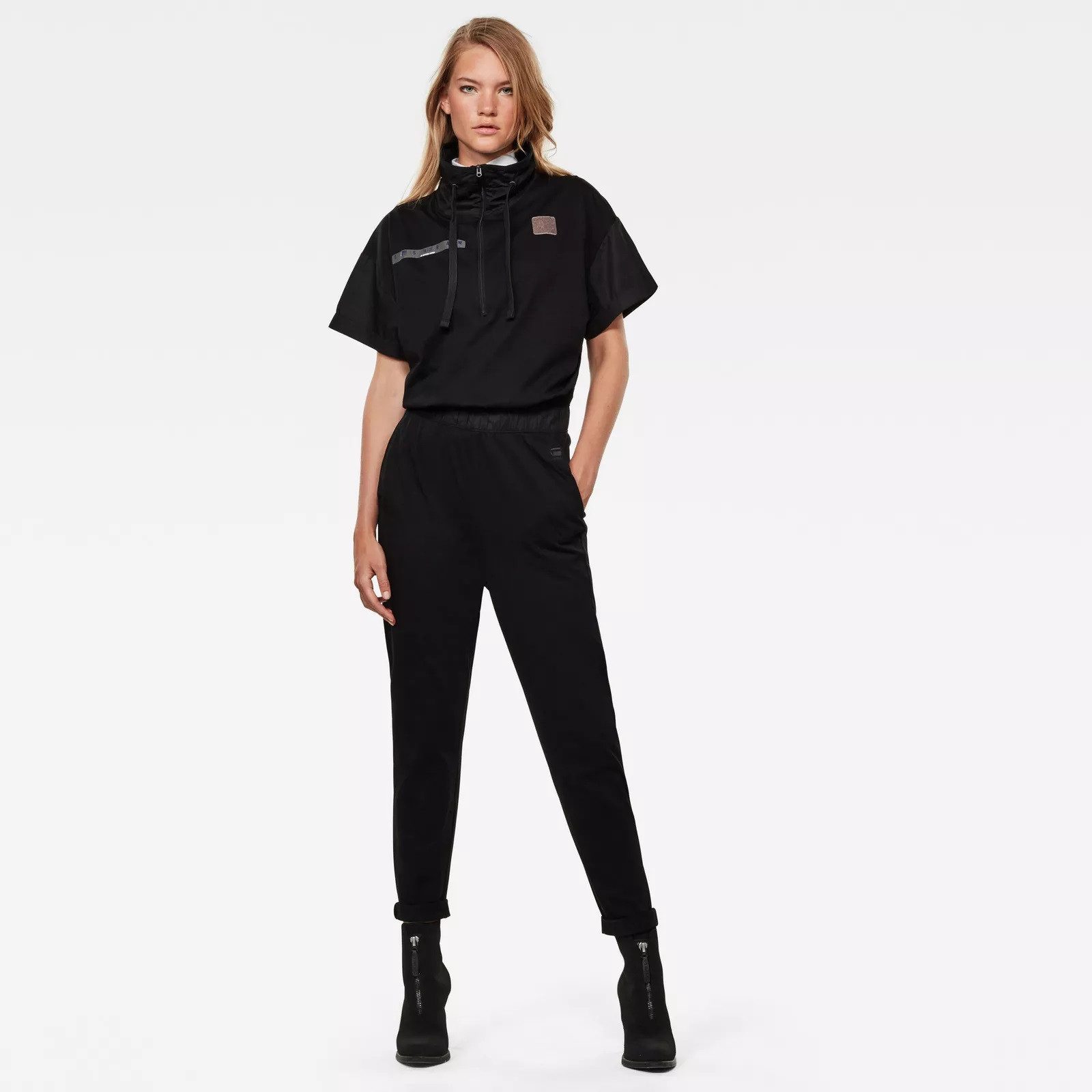 G-STAR Jumpsuit Damen Utility Jumpsuit Funnel wmn Sleeve DK (1-tlg) Black Jerseystrick Größe: S