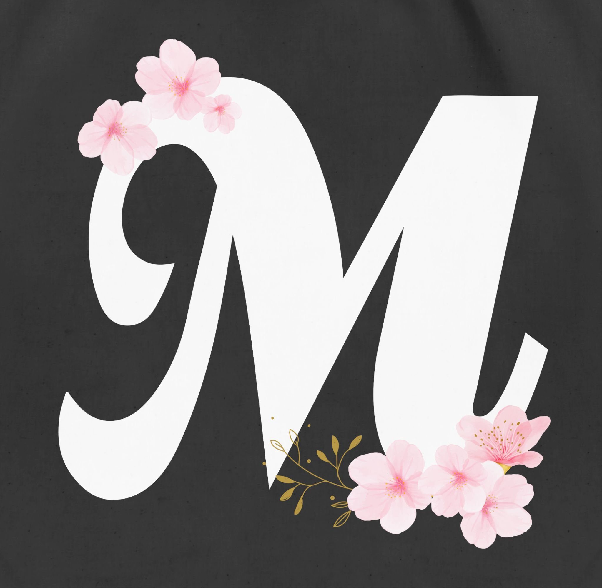 Shirtracer Turnbeutel Buchstabe M mit Kirschblüten, günstig online kaufen