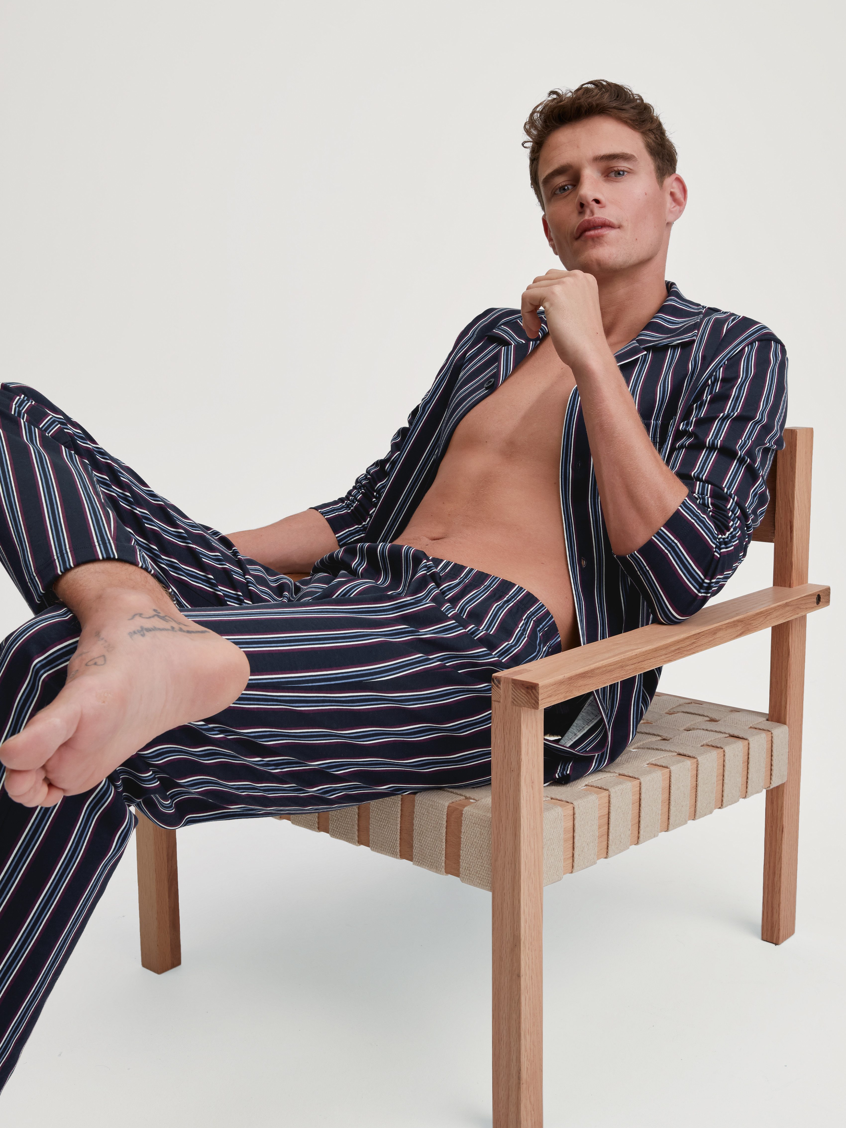 CALIDA Schlafanzug Relax Streamline 4 (2 tlg) in Interlock-Qualität, weich, Cotton, lange Ärmel