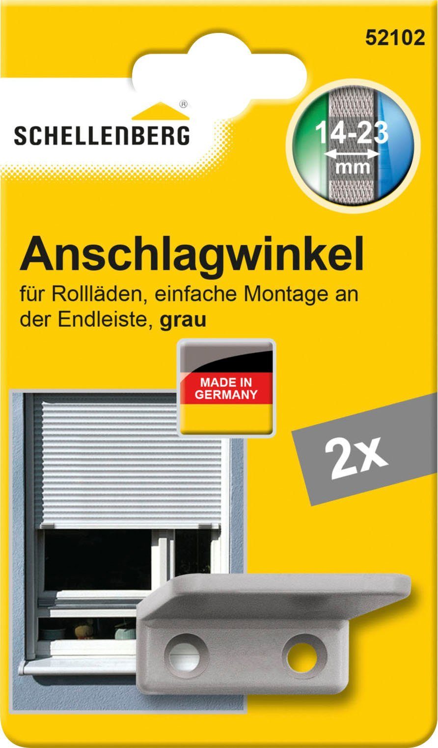 SCHELLENBERG Rollladen-Anschlagstopper Zubehör für Außenrollläden, 3,7 mm Довжина, Set, 2-St., Rollladenstopper, 38 x 31 x 15 mm, grau