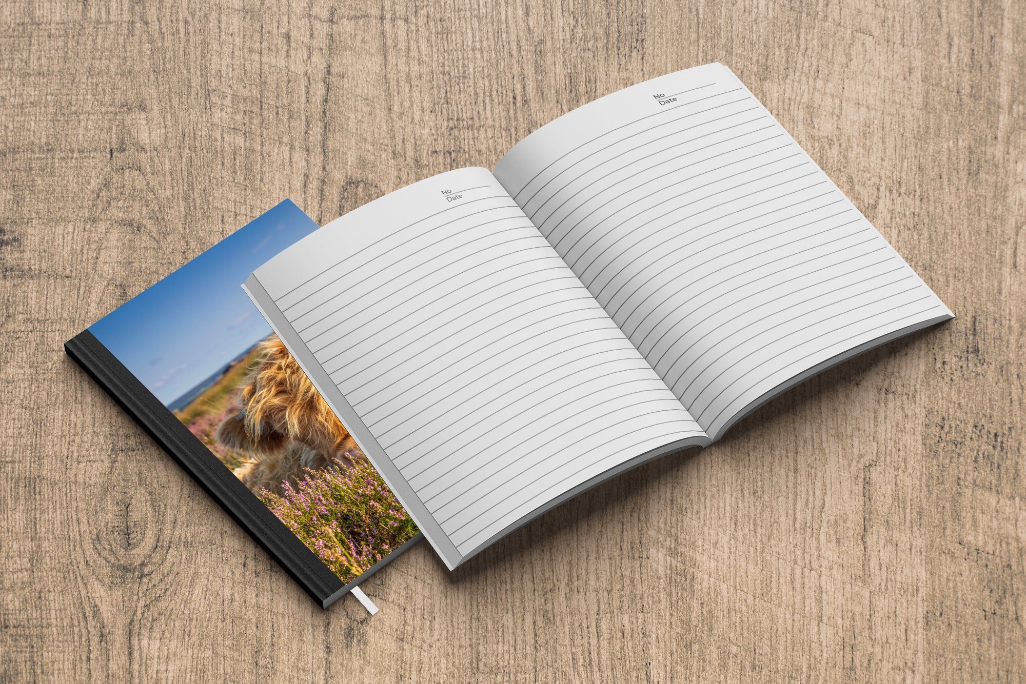 Notizbuch Gras - 98 Heide - Notizheft, Merkzettel, Tagebuch, MuchoWow Tiere, Journal, A5, Haushaltsbuch - Highlander Seiten, Schottische