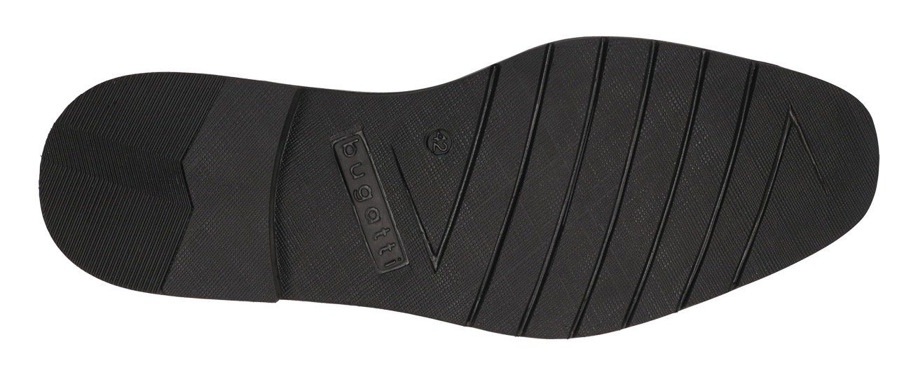 mit seitlicher schwarz Logoprägung Schnürschuh bugatti