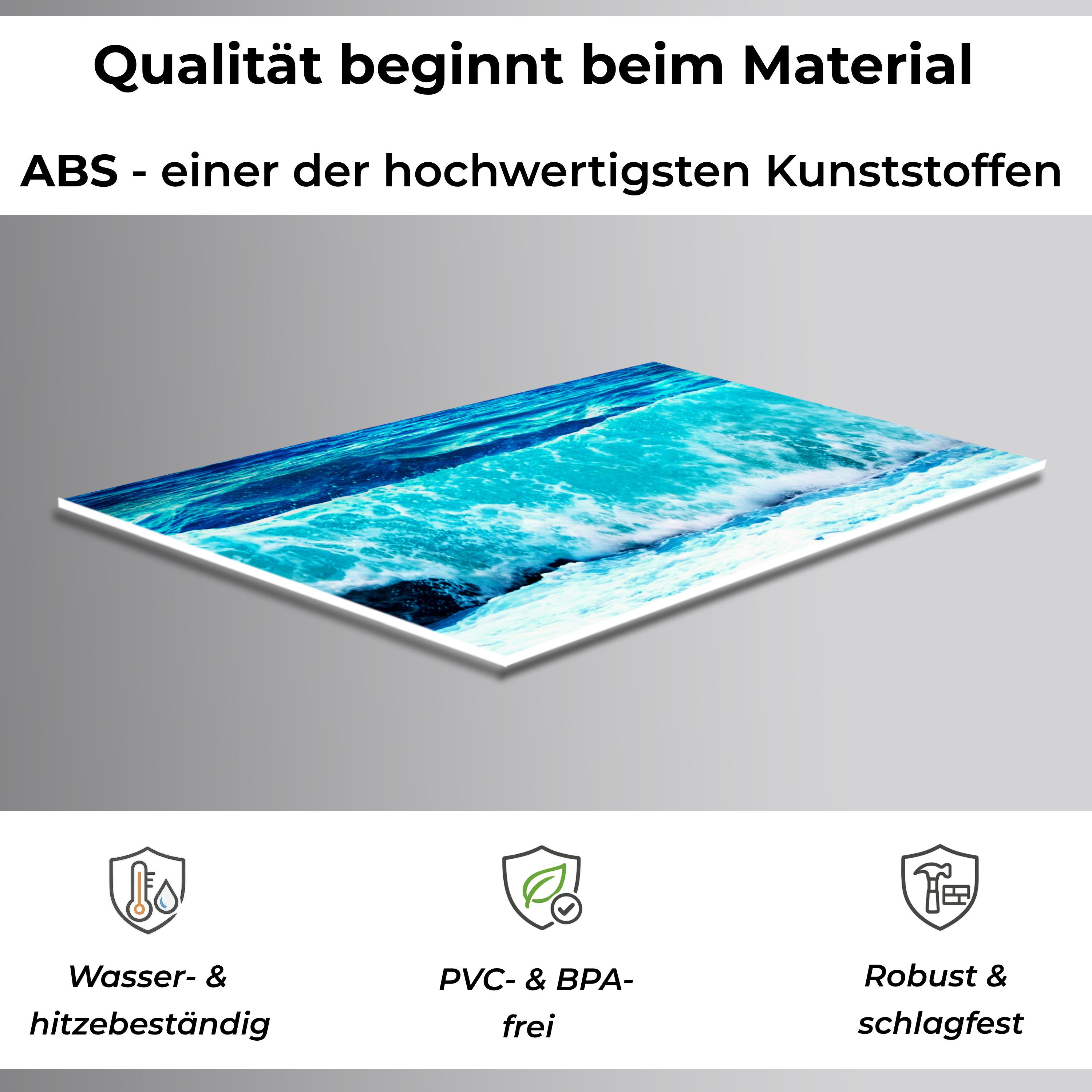 Rodnik Küchenrückwand Ozeanwelle, monolithische ABS-Platte mit Direktdruck, formstabil und langlebig