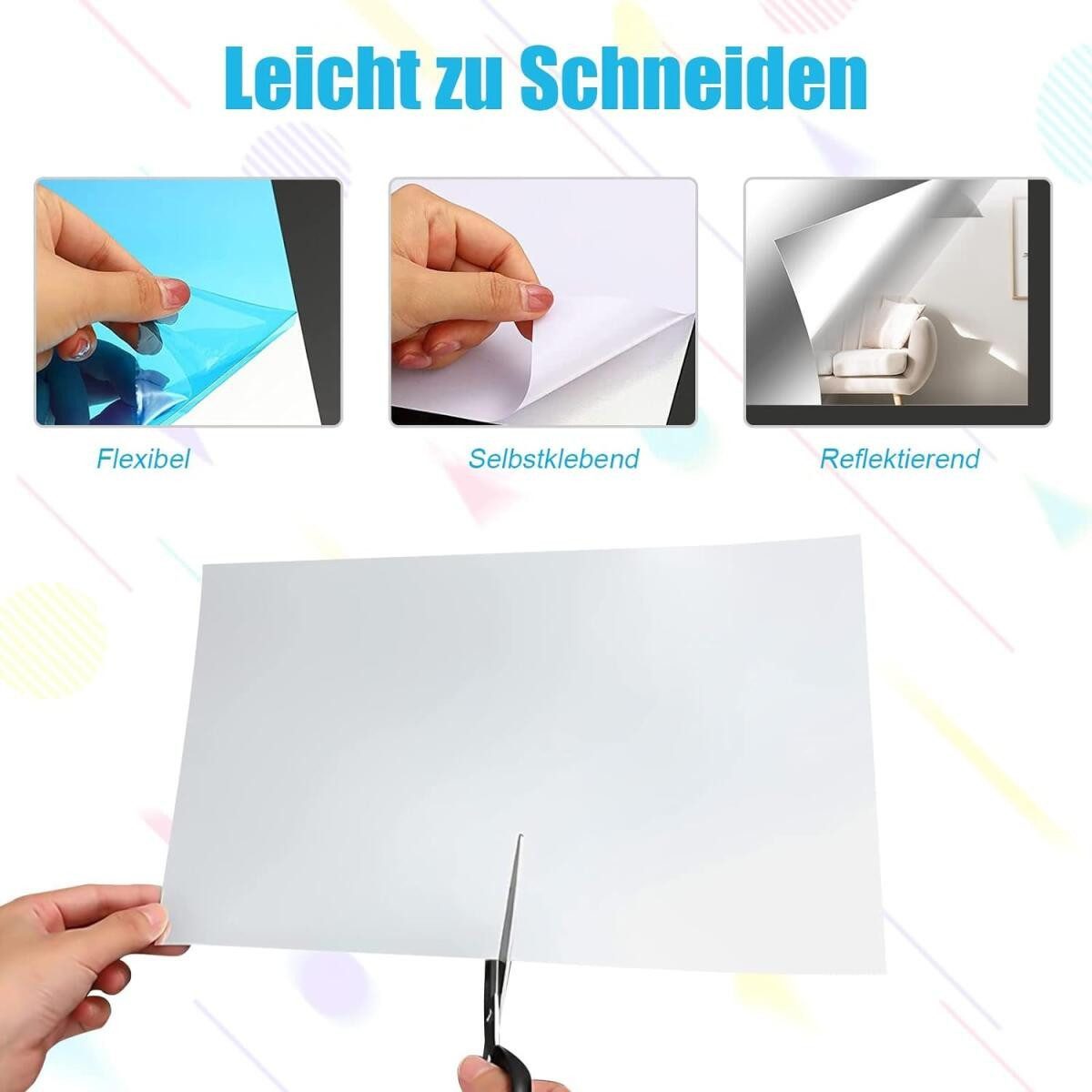 FELIXLEO Wandtattoo Selbstklebend Spiegel 10 Stück Flexibel 4x6 Zoll Wand D günstig online kaufen