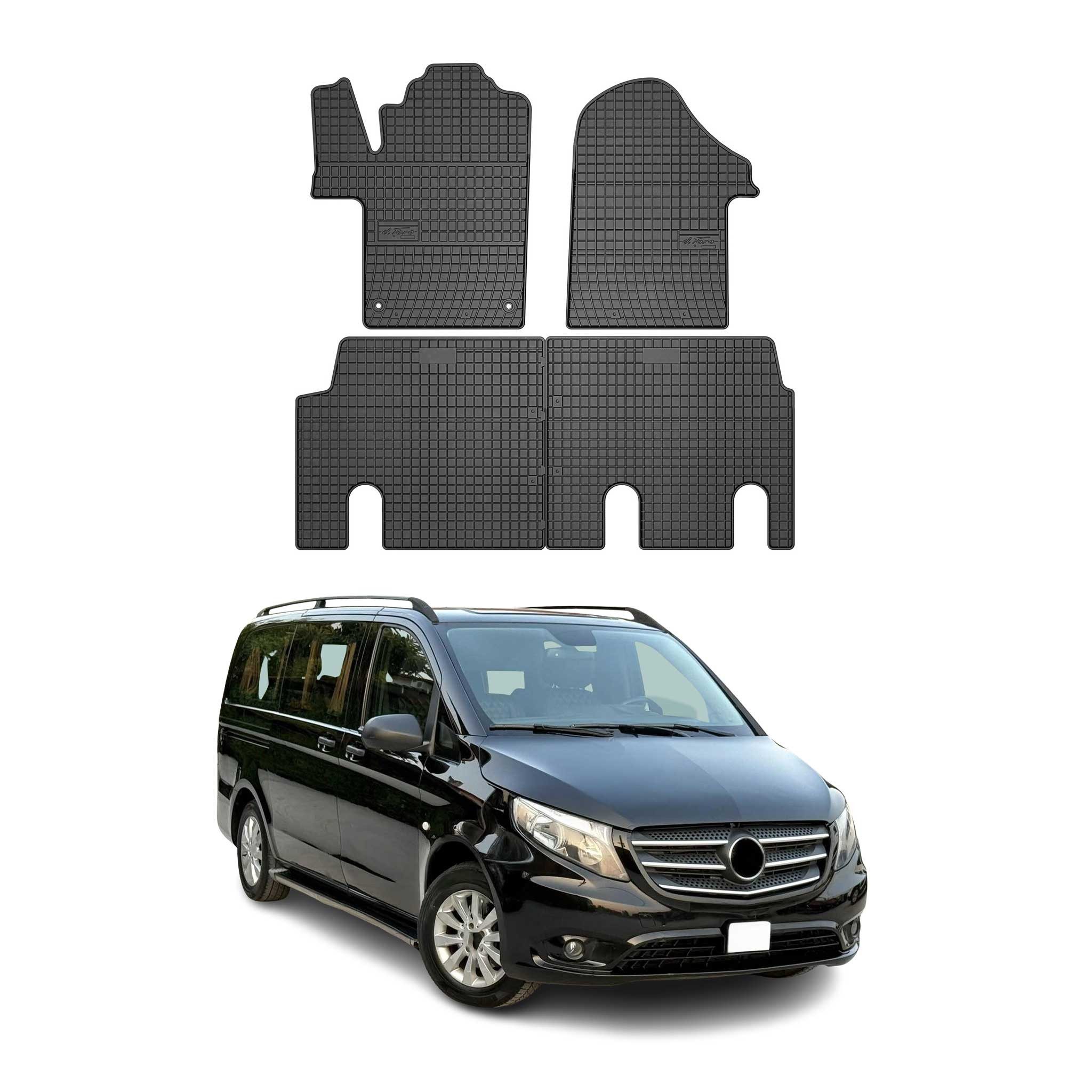 OMAC Auto-Fußmatten für Mercedes Vito W447 2014-2025 Gummimatten Schwarz (4 St), für Mercedes Vito W447 2014-2025 Mercedes Vito W447 2014-2025, Antirutsch,Wasserfest,Einfache Installation