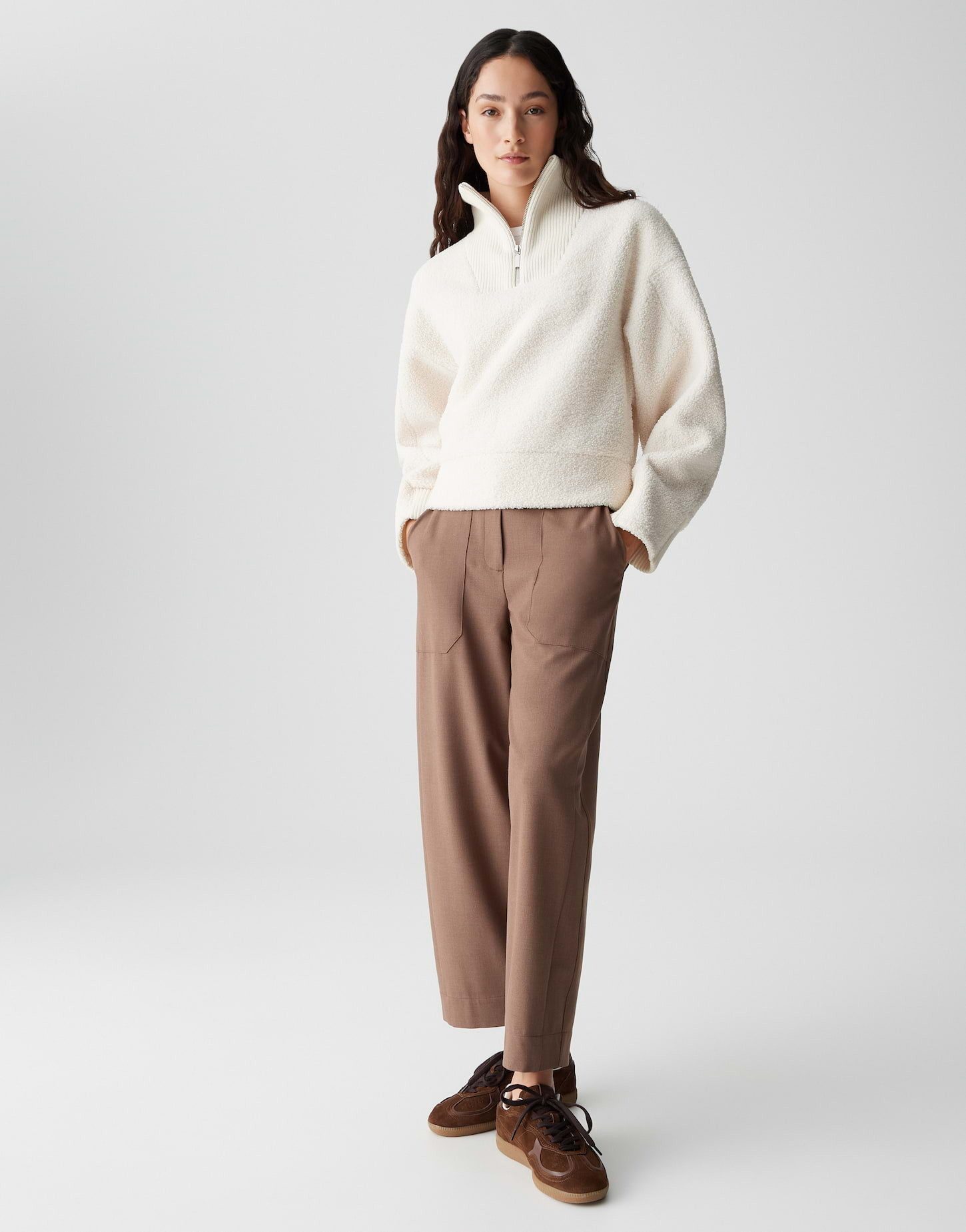 OPUS Sweatshirt GICK Regular Fit aus Teddyfell lockere Passform, flauschiger Griff, wärmend
