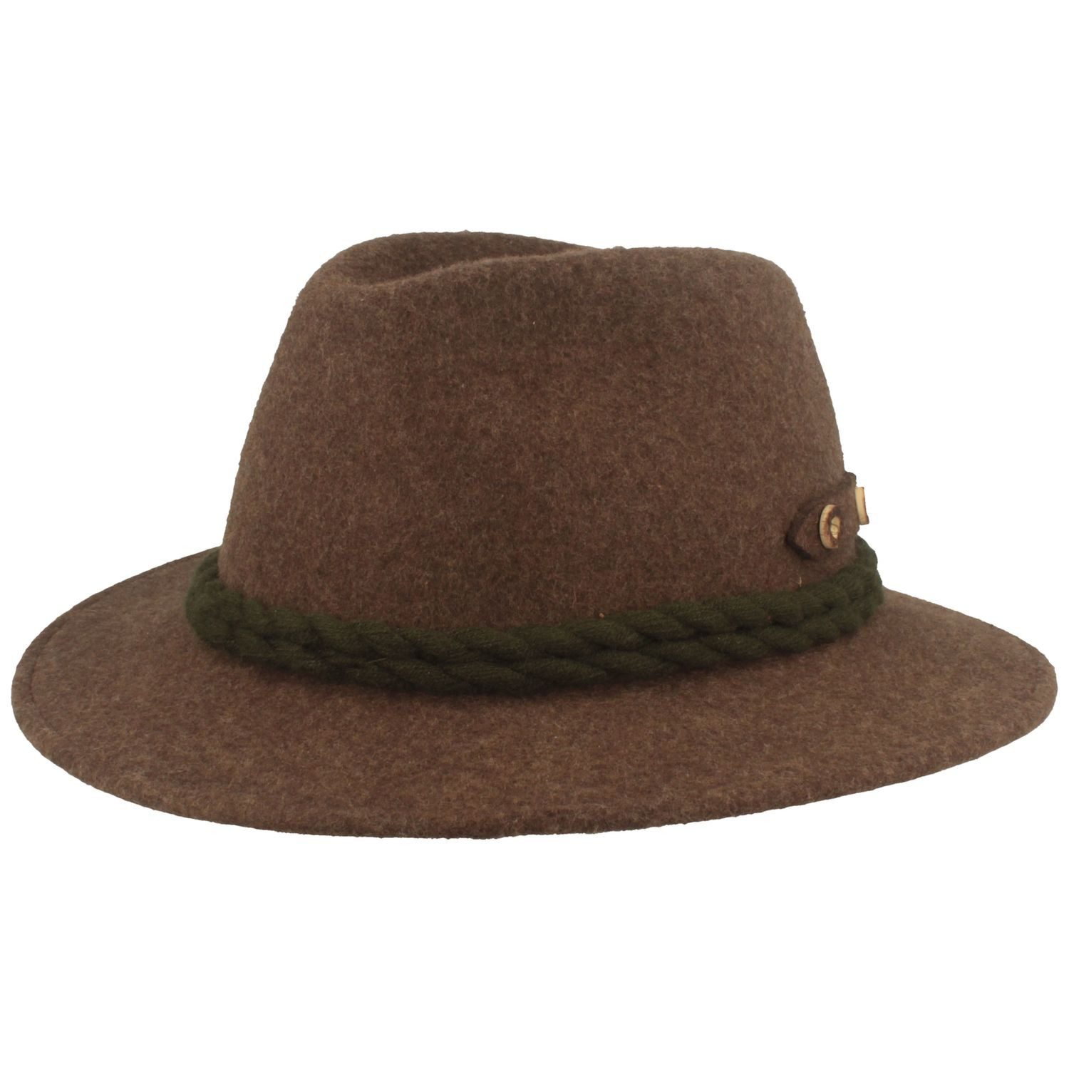 Breiter Filzhut rustikal mit Federlasche