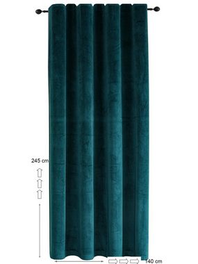 Gardine Vorhang 2er Set Kräuselband Verdunkelung 140x245 cm Samt blickdicht, Haus und Deko, Kräuselband (2 St), Polyester