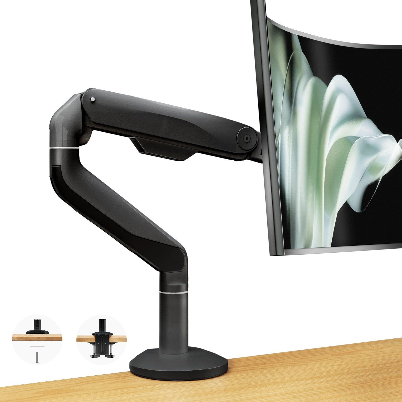 UE Stock GmbH Monitor-Halterung Ergounion 17 bis 49 Zoll höhenverstellbar & schwenkbar, (bis 49 Zoll, robuste Stahl-Aluminium, 360° drehbar, Voll Verstellbar)