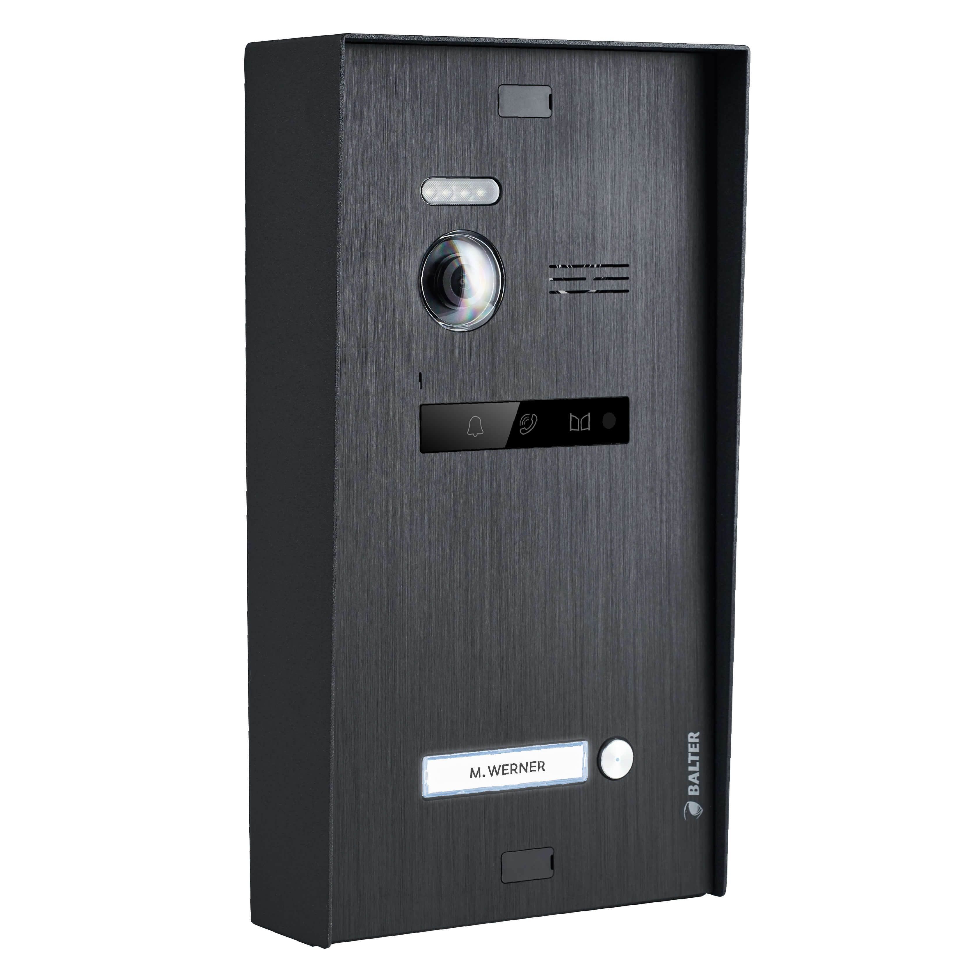 Balter Video-Türsprechanlage Aufputz-Montagebox für BALTER EVO Unterputz Türstationen, Schwarz (Hauseingang, passend für alle Balter EVO Modelle)